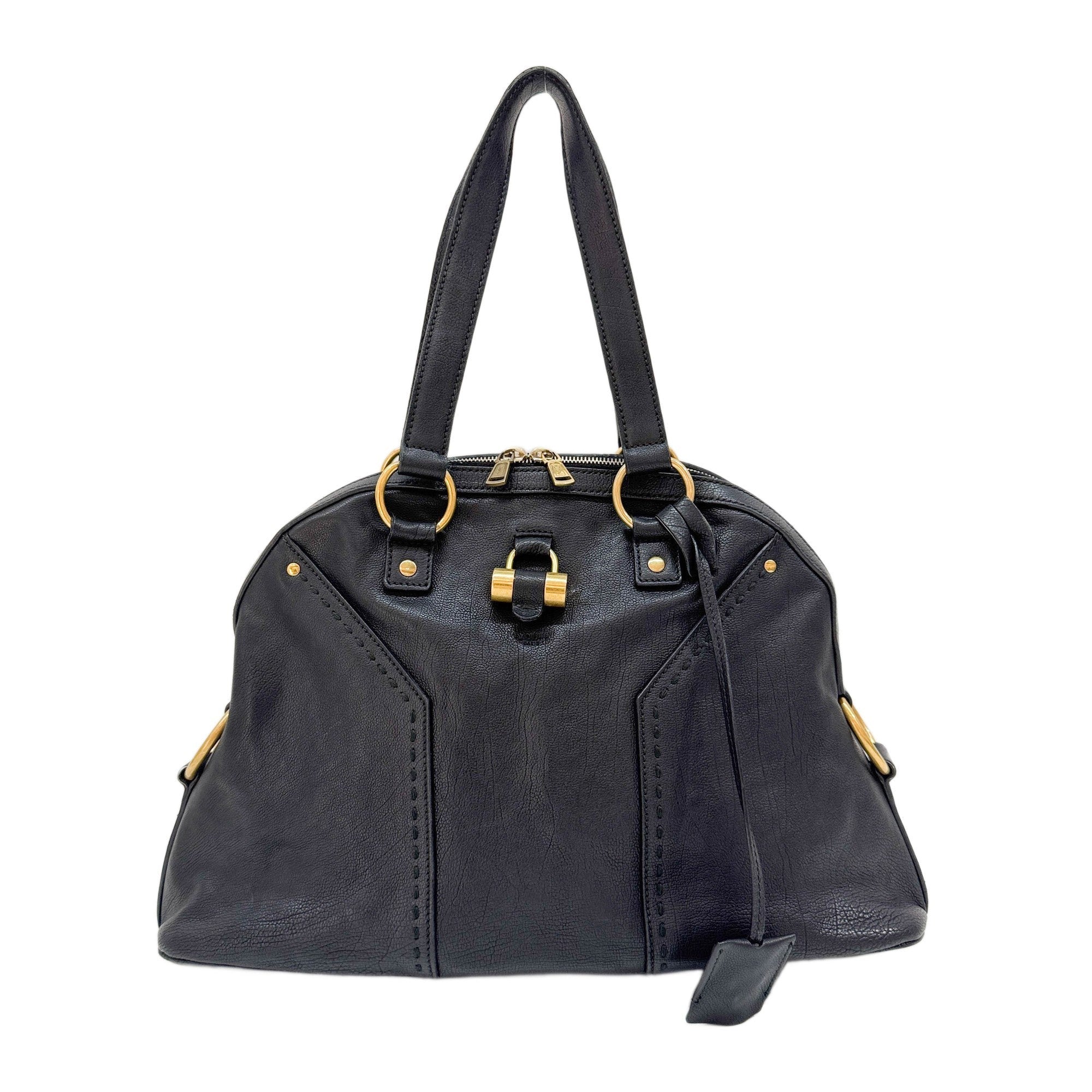 Muse Black Leather Shoulder Bag