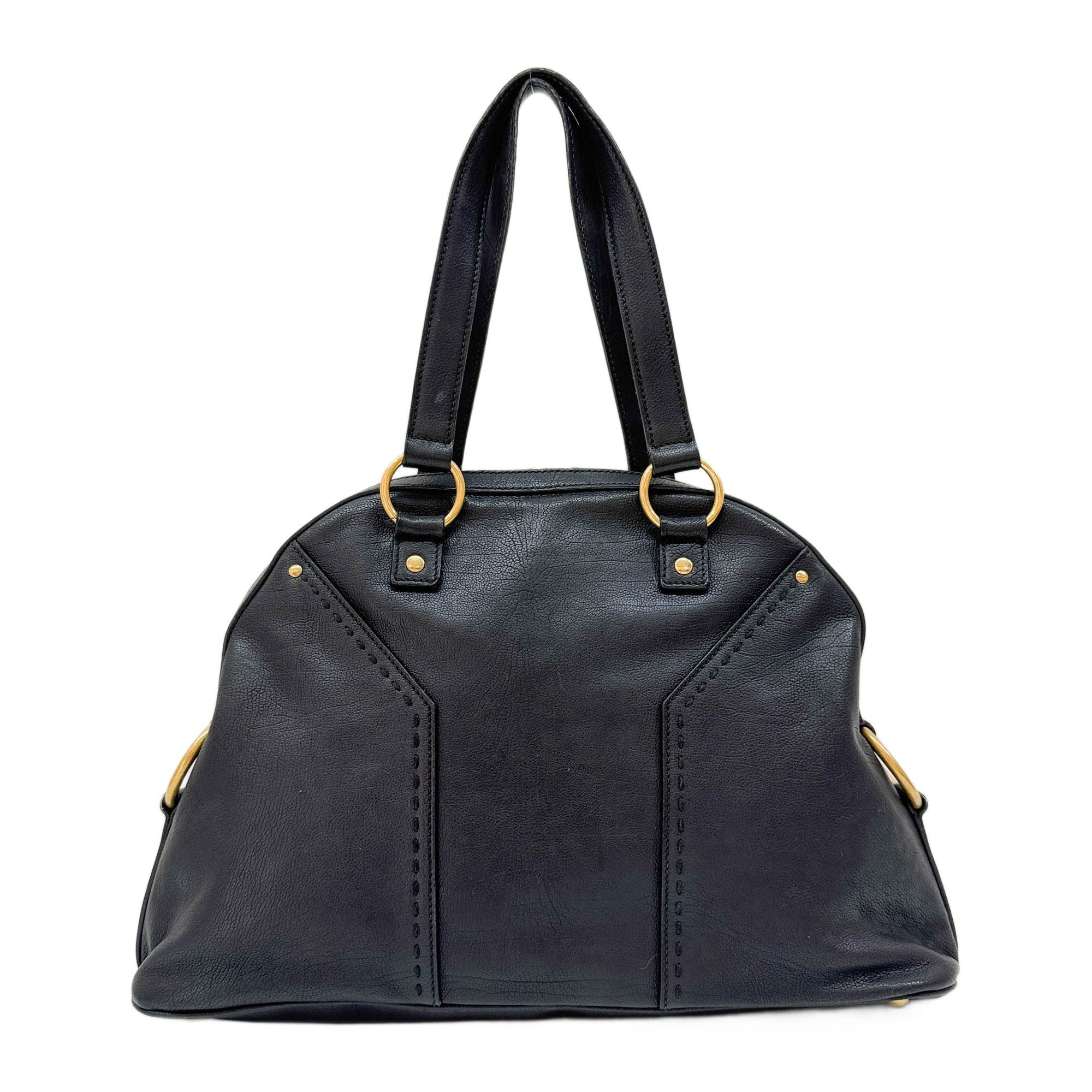 Muse Black Leather Shoulder Bag