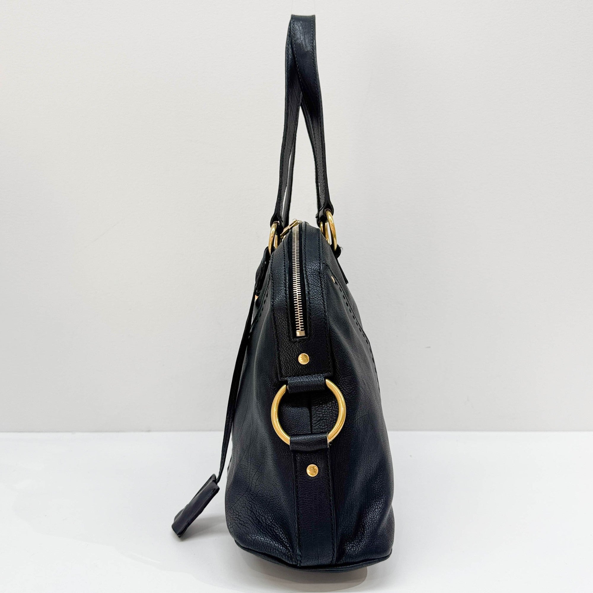 Muse Black Leather Shoulder Bag