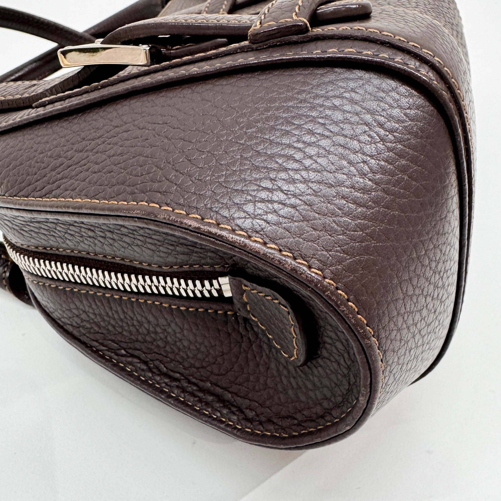 Senda Brown Leather Shoulder Bag