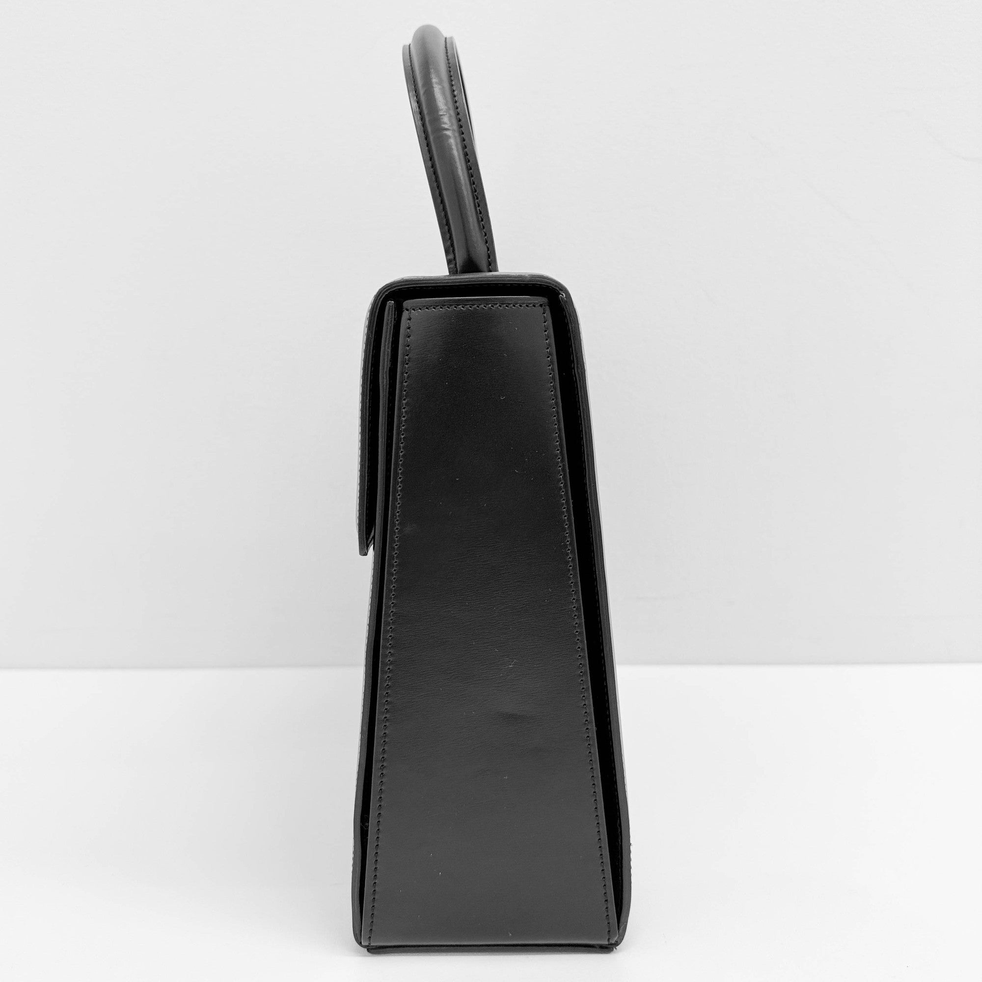 Panthere Black Leather Hand Bag