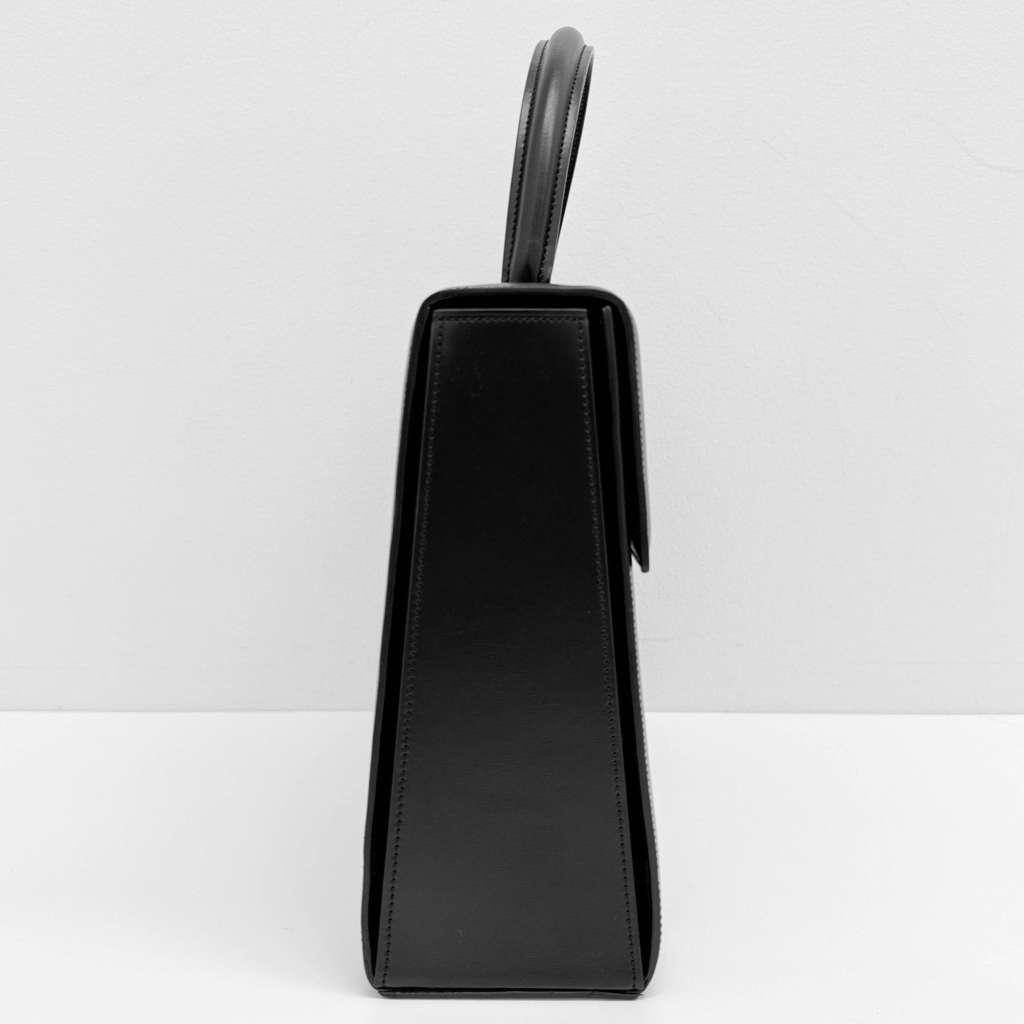 Panthere Black Leather Hand Bag