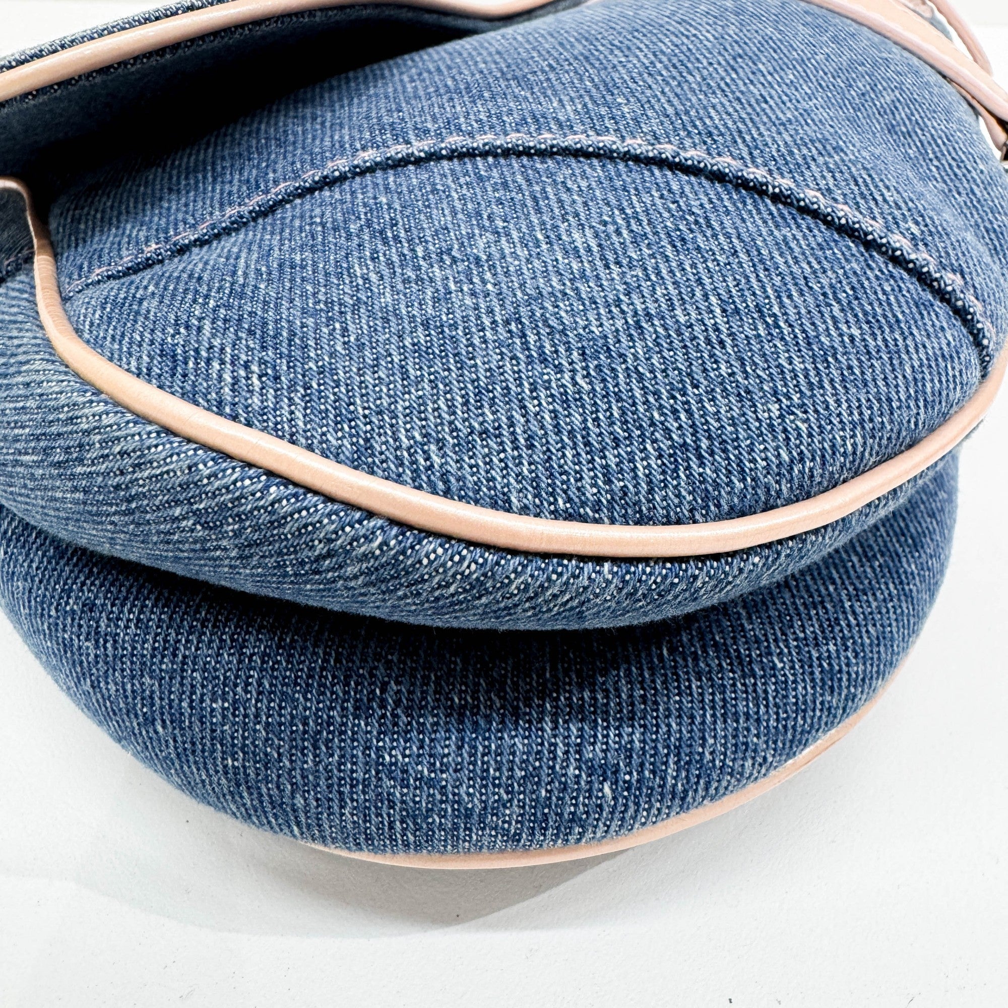 Saddle Blue Denim Shoulder Bag