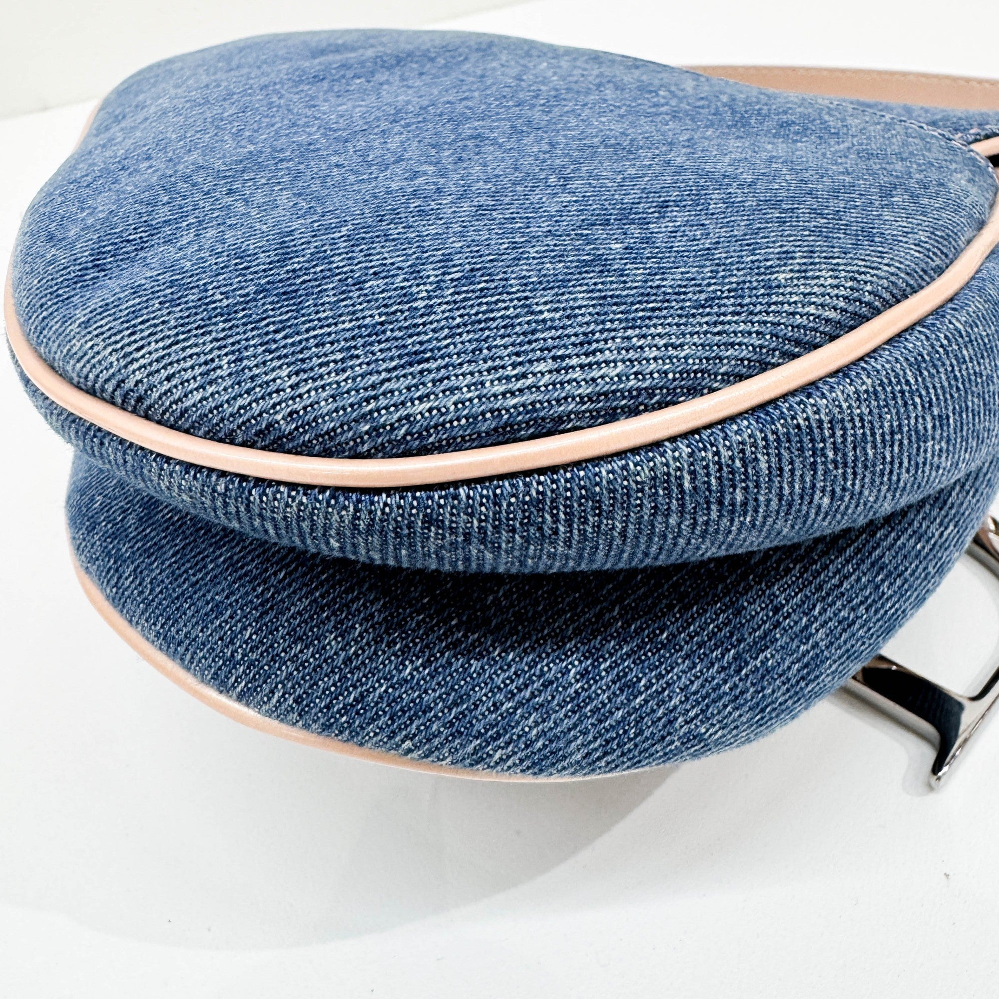 Saddle Blue Denim Shoulder Bag