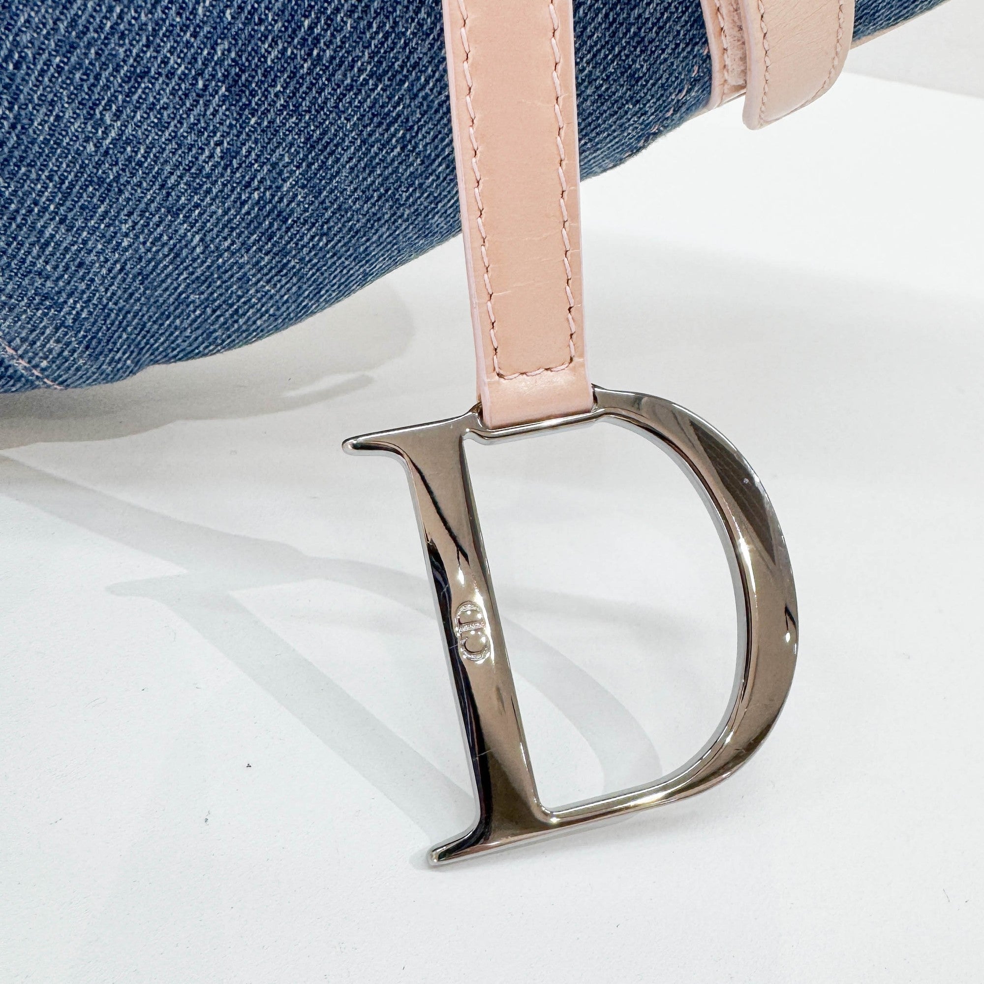 Saddle Blue Denim Shoulder Bag