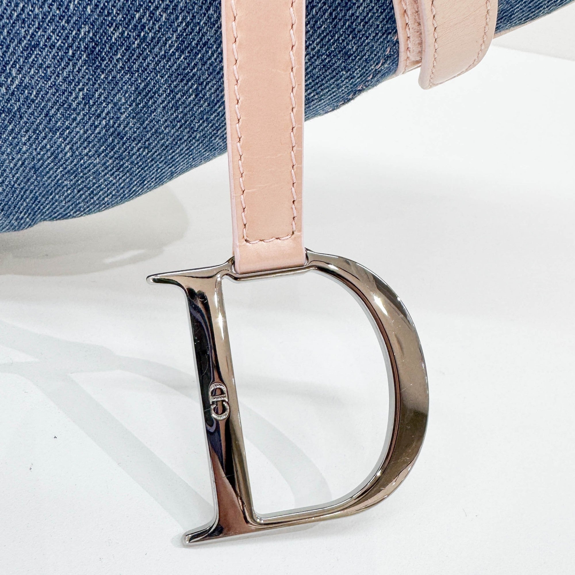 Saddle Blue Denim Shoulder Bag