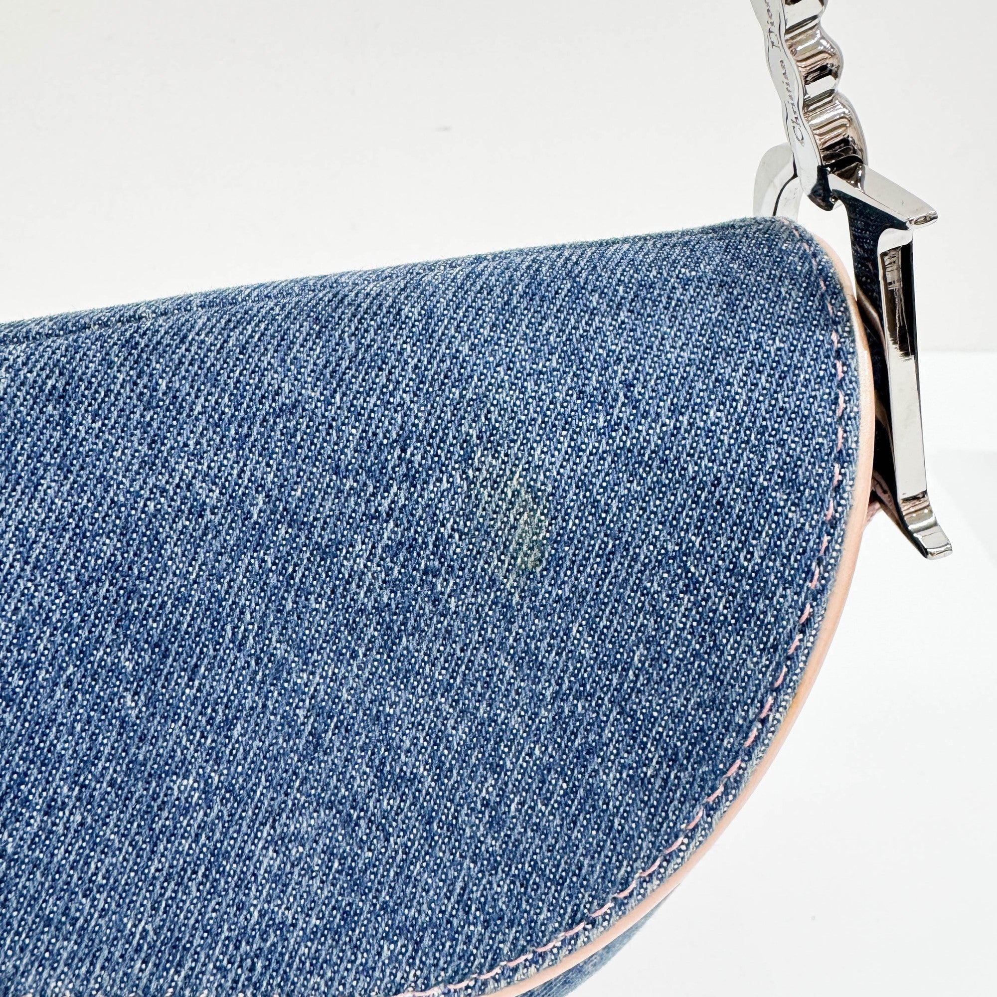 Saddle Blue Denim Shoulder Bag