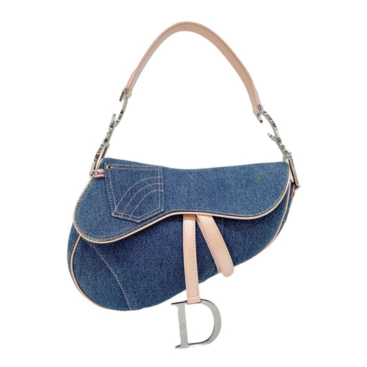 Saddle Blue Denim Shoulder Bag