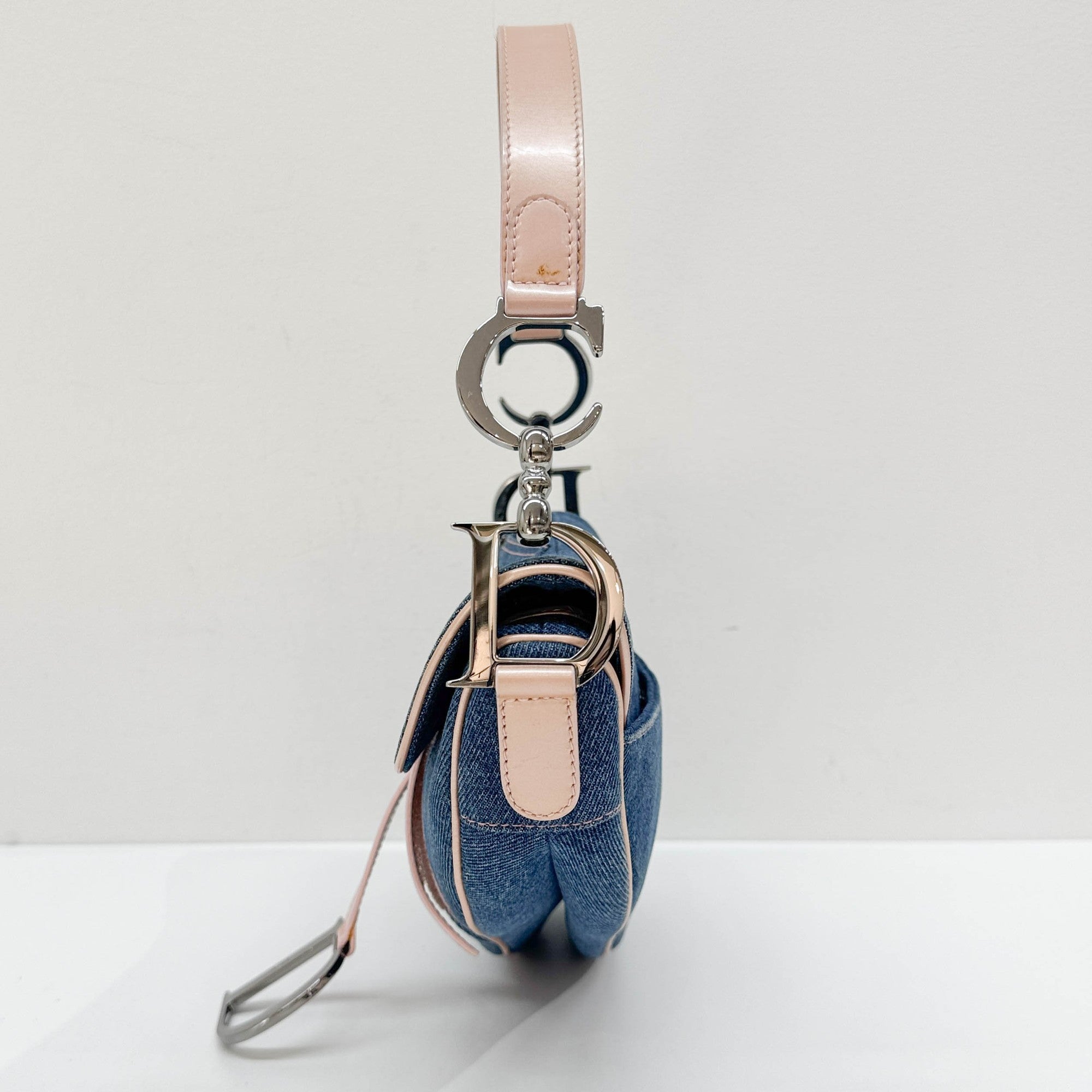 Saddle Blue Denim Shoulder Bag