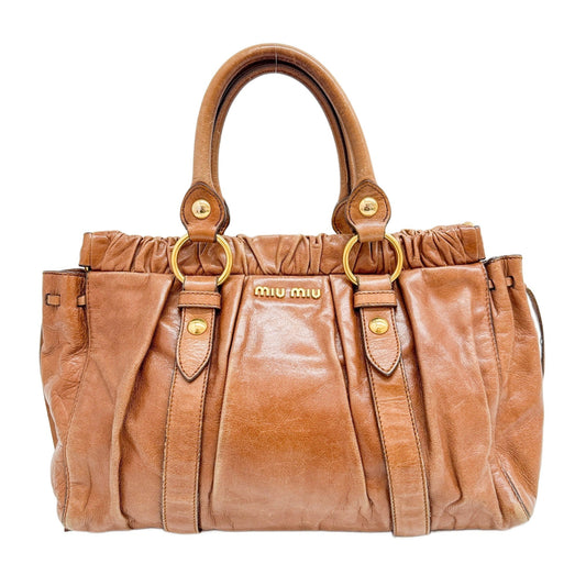 Vitello Brown Leather Hand Bag