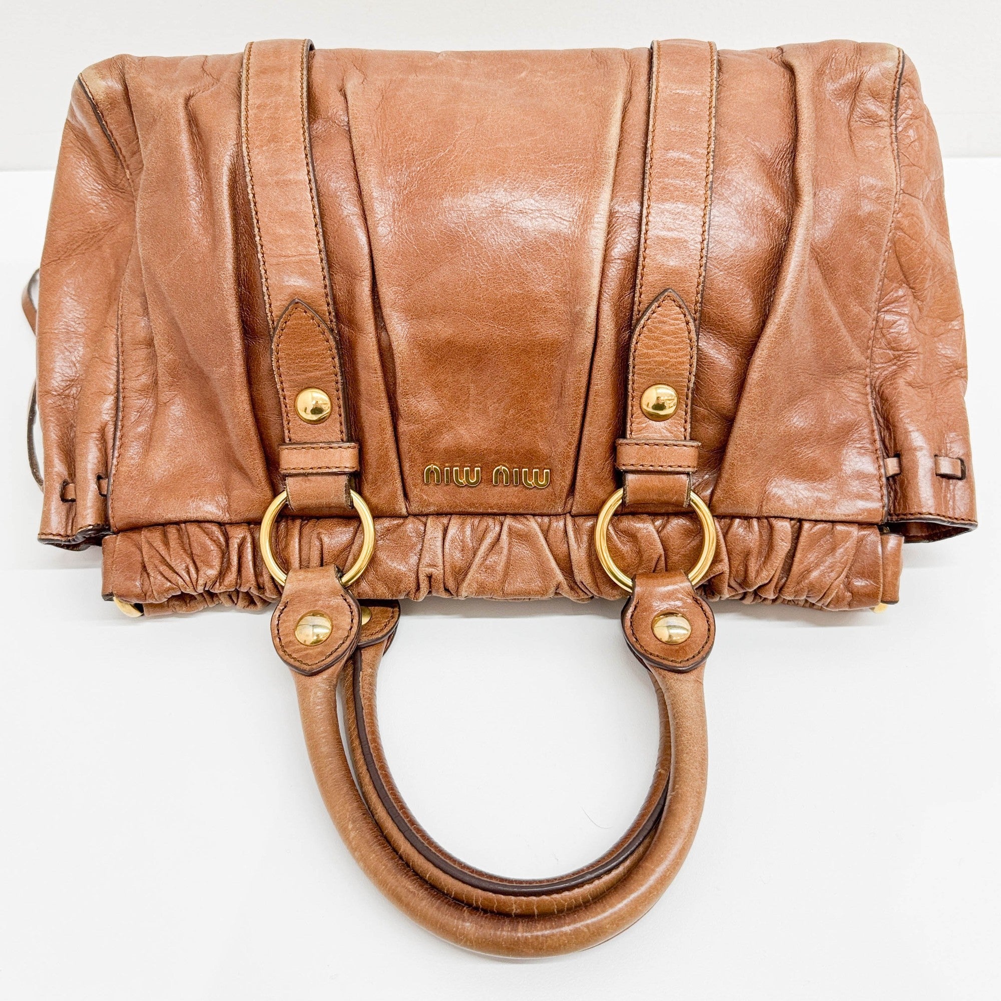 Vitello Brown Leather Hand Bag