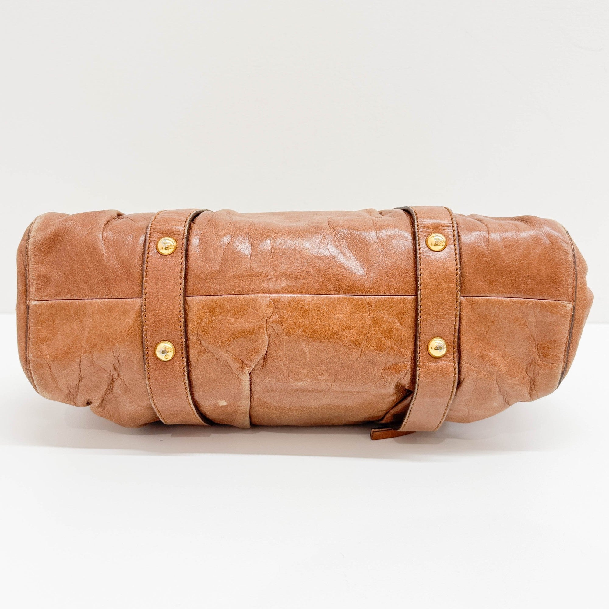 Vitello Brown Leather Hand Bag