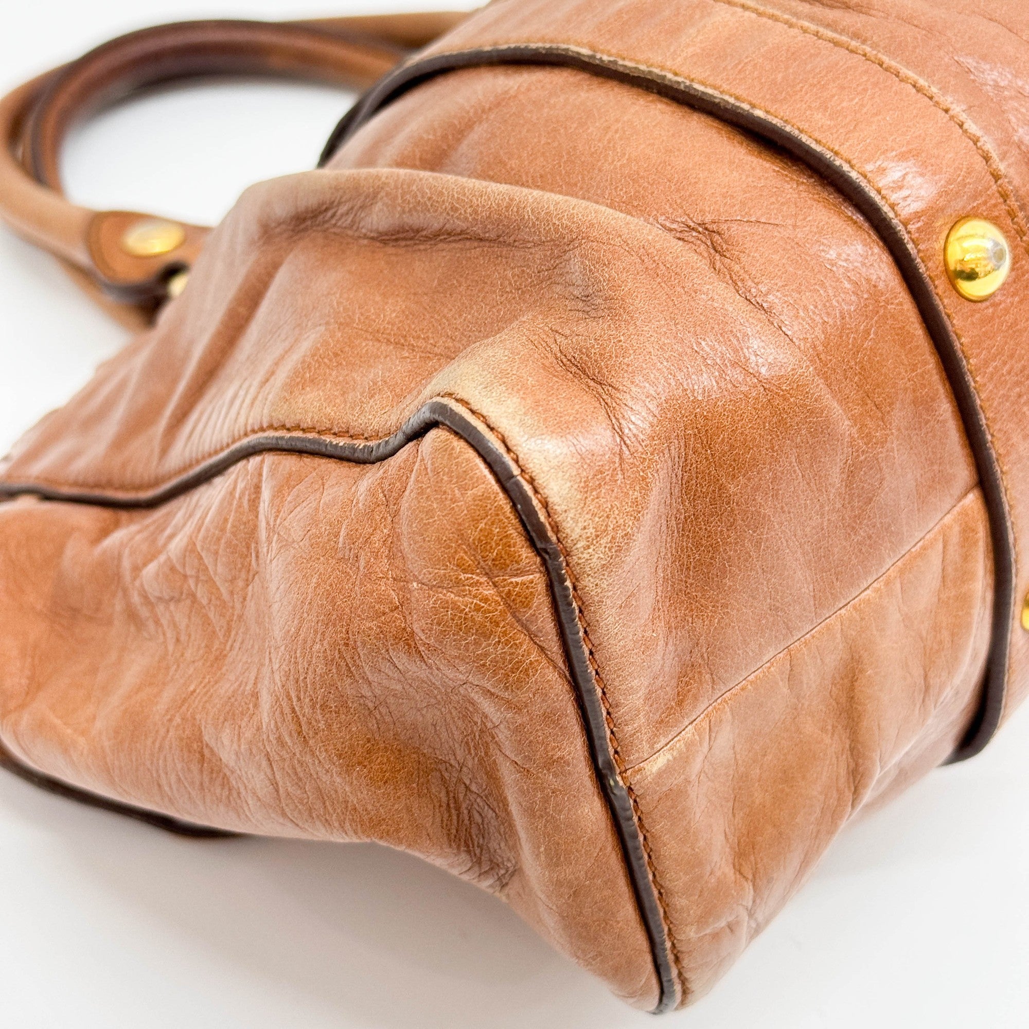 Vitello Brown Leather Hand Bag