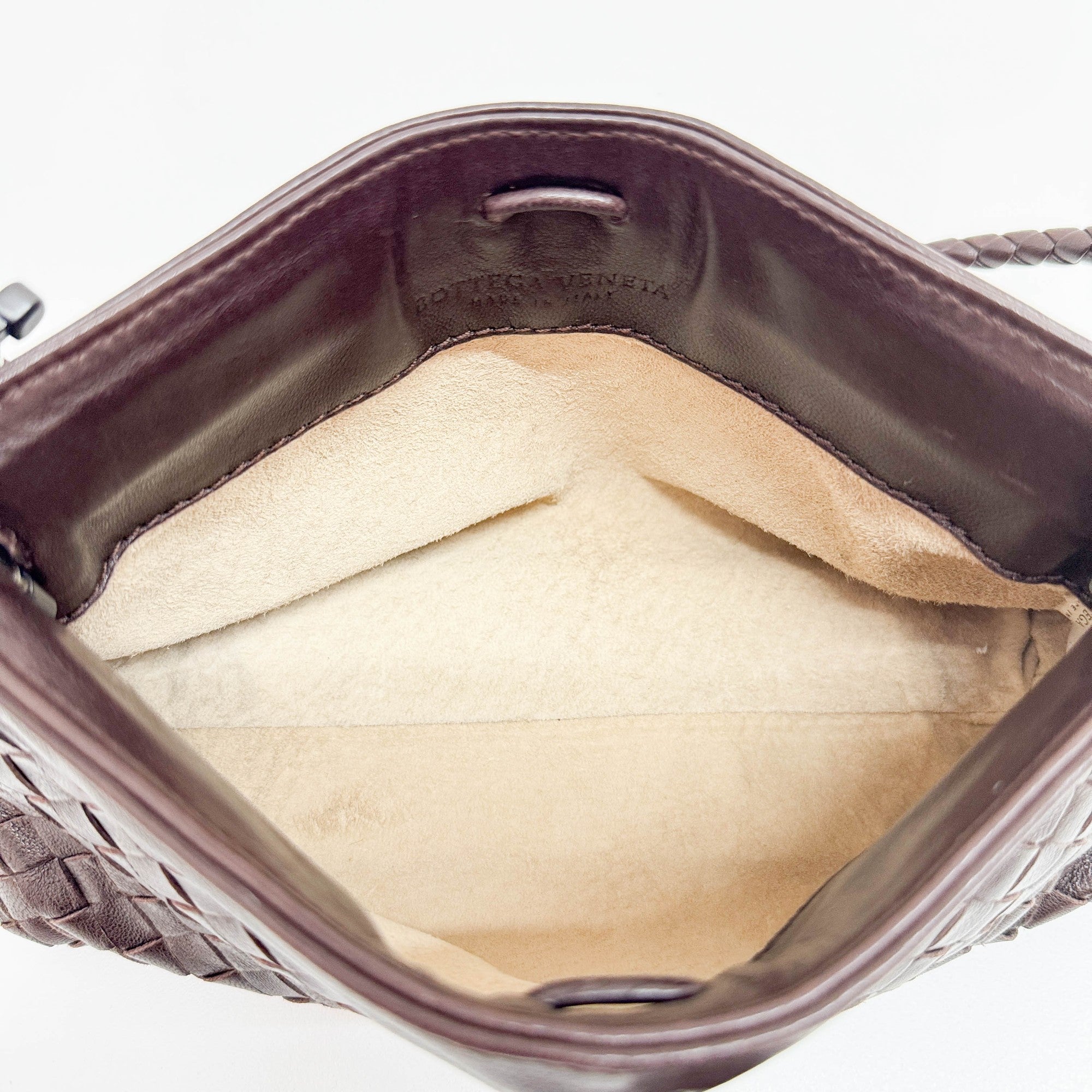 Intrecciato Brown Leather Shoulder Bag