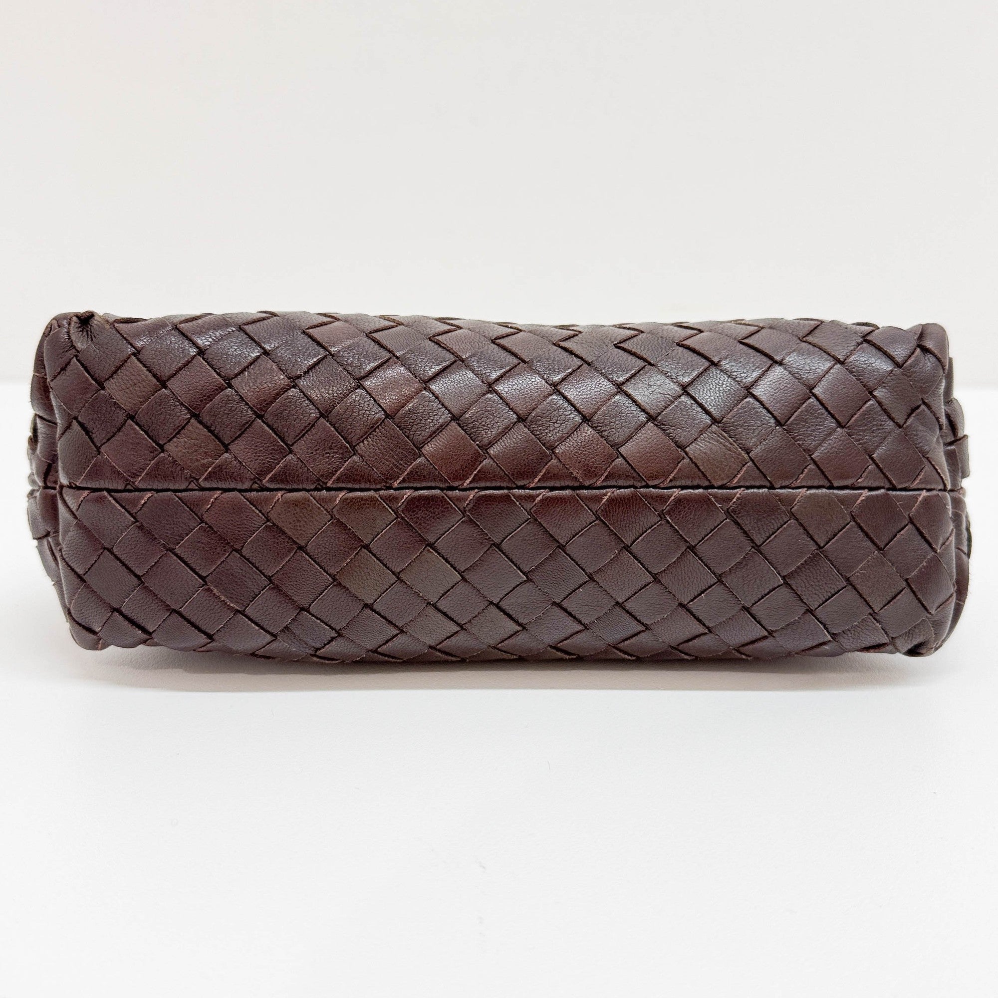 Intrecciato Brown Leather Shoulder Bag