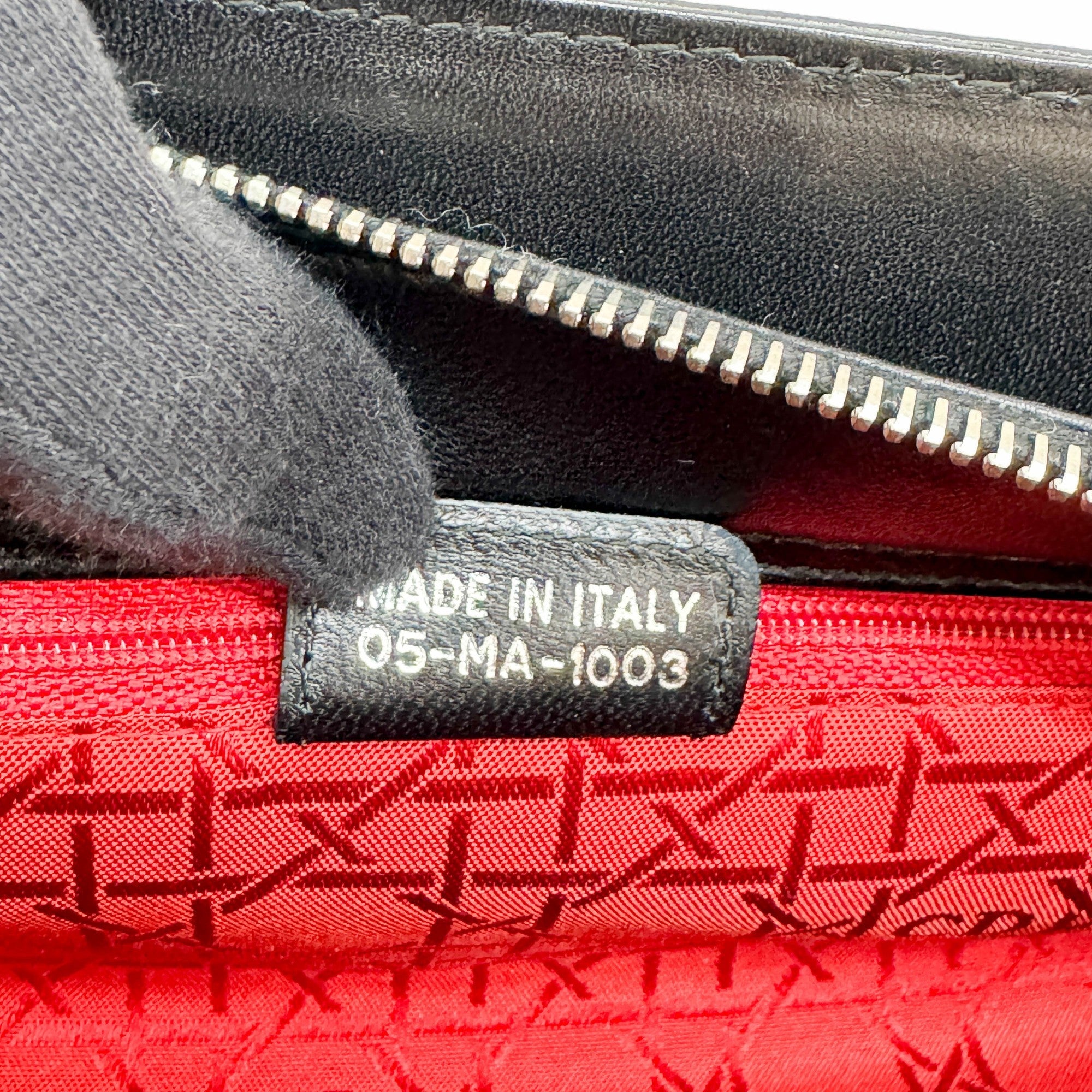 Lady Dior East West Black Leather Shoulder Bag