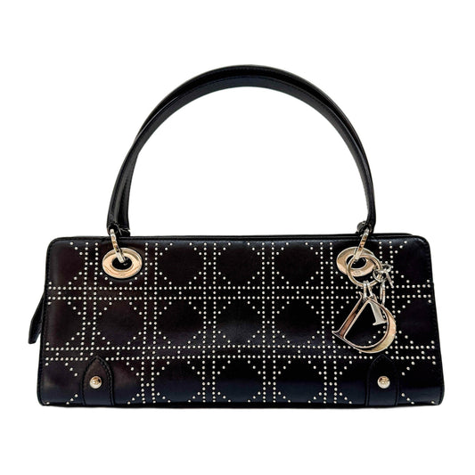 Lady Dior East West Black Leather Shoulder Bag