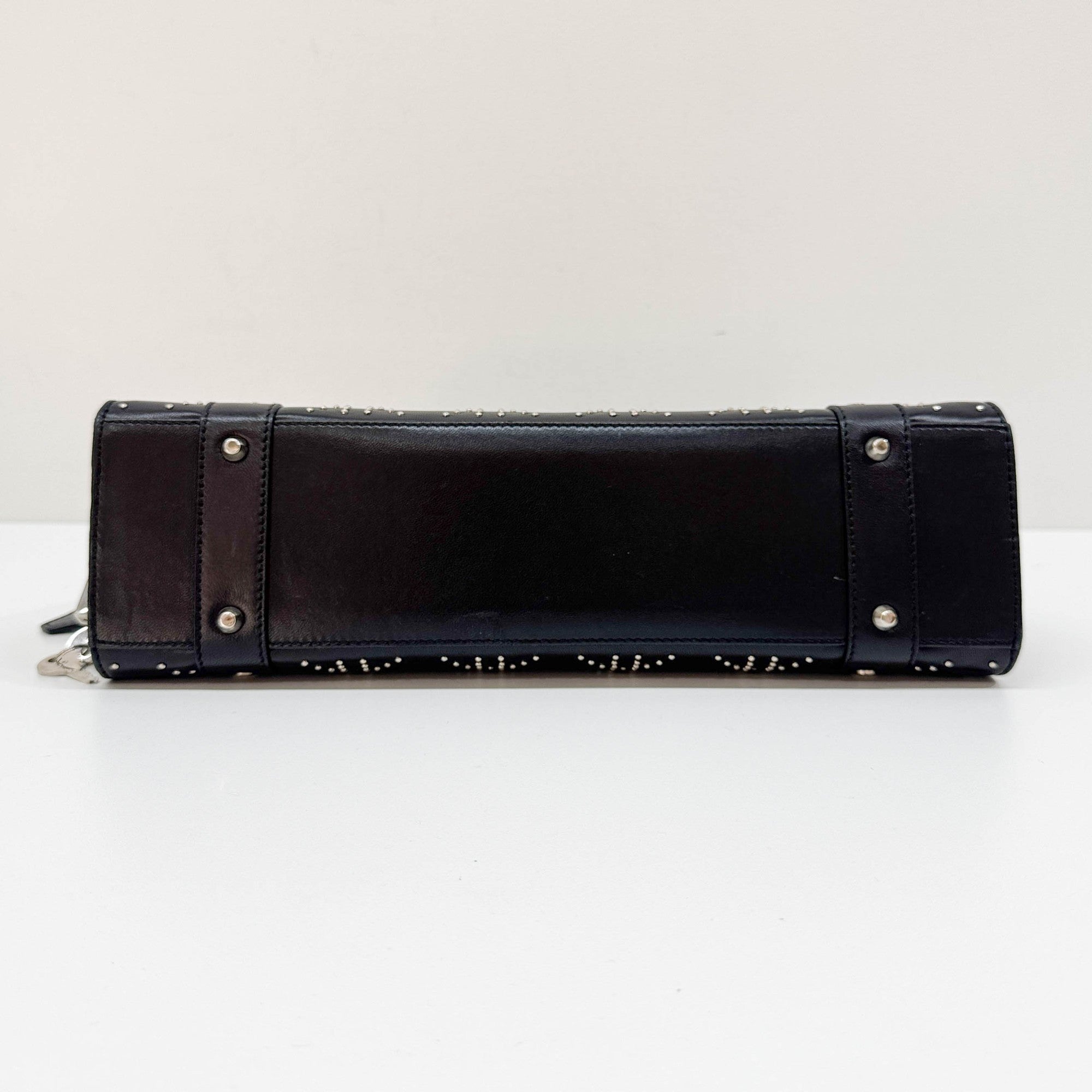 Lady Dior East West Black Leather Shoulder Bag