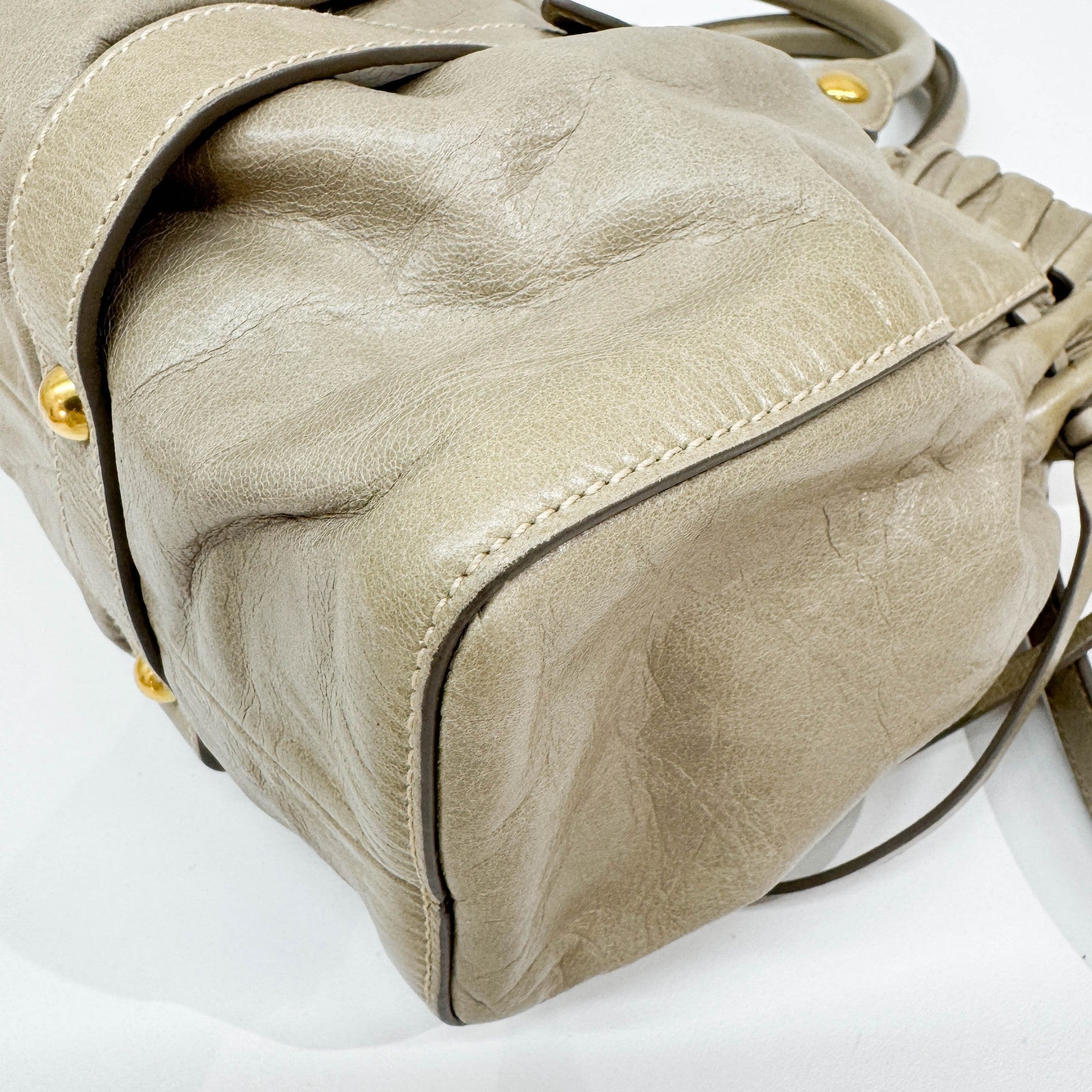 Vitello Sage Green Leather Two Way Bag