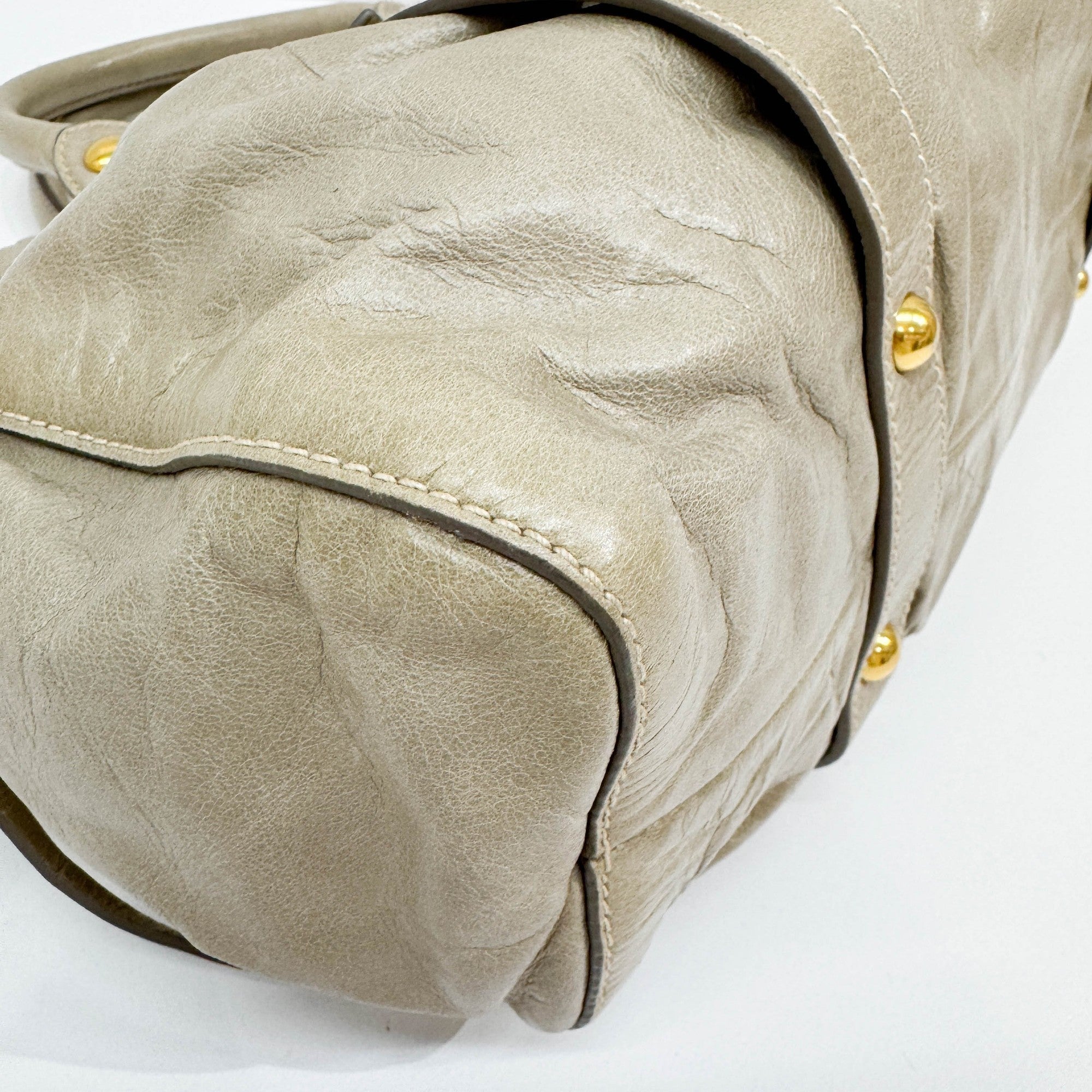 Vitello Sage Green Leather Two Way Bag