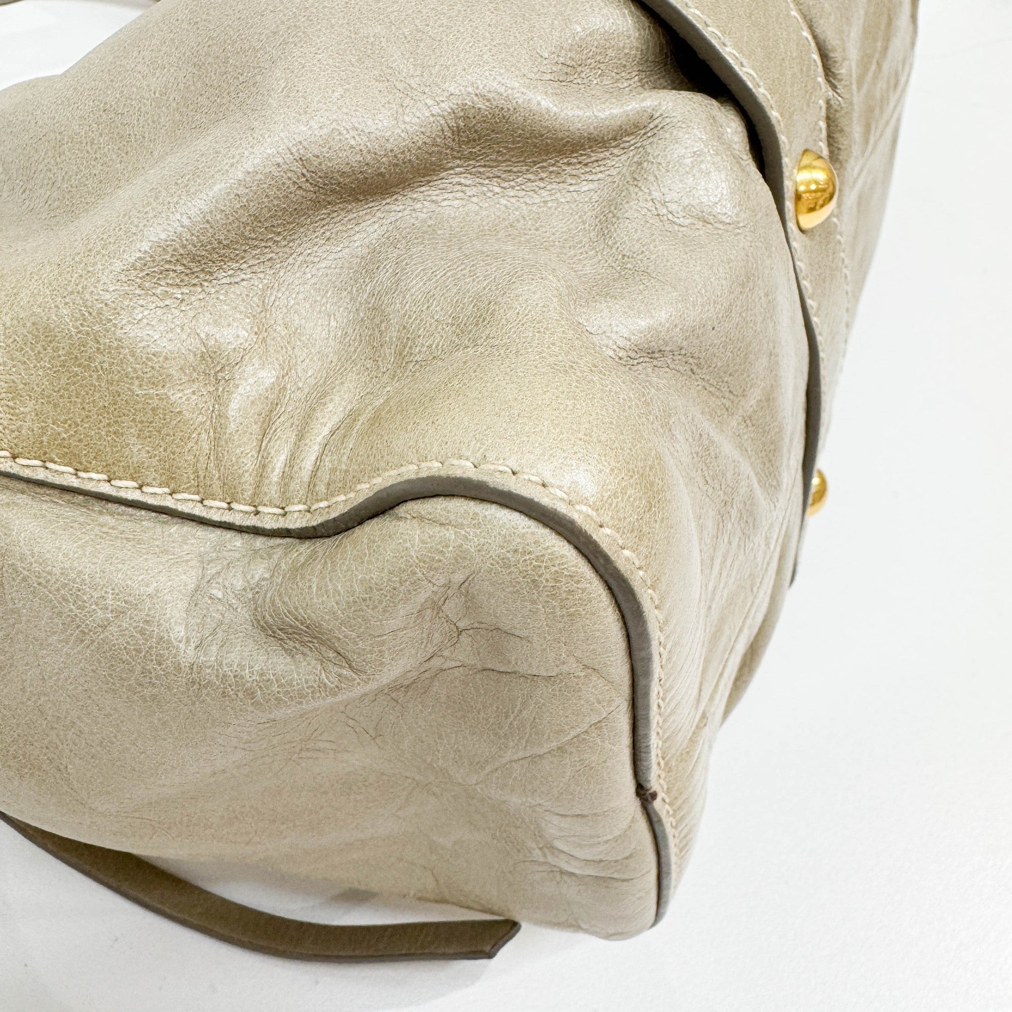 Vitello Sage Green Leather Two Way Bag