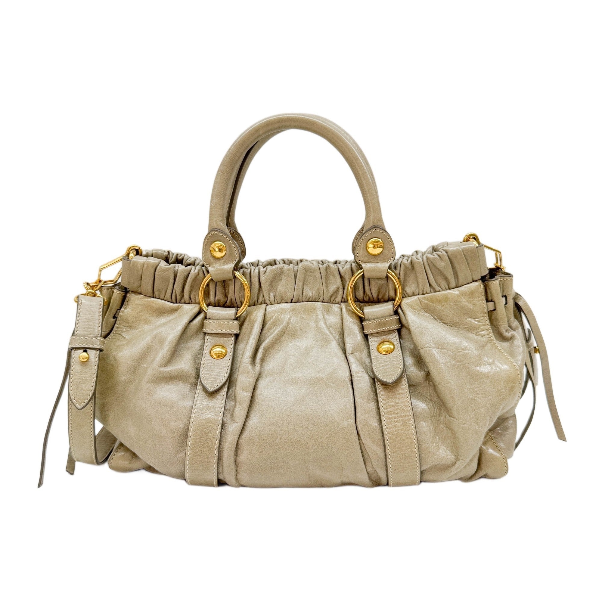 Vitello Sage Green Leather Two Way Bag