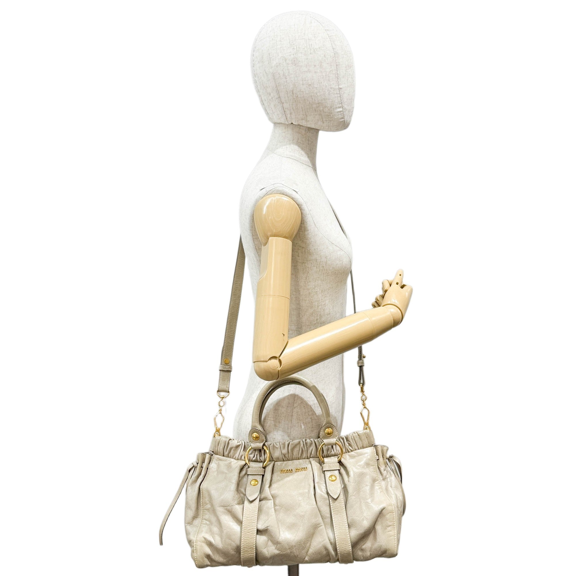 Vitello Sage Green Leather Two Way Bag