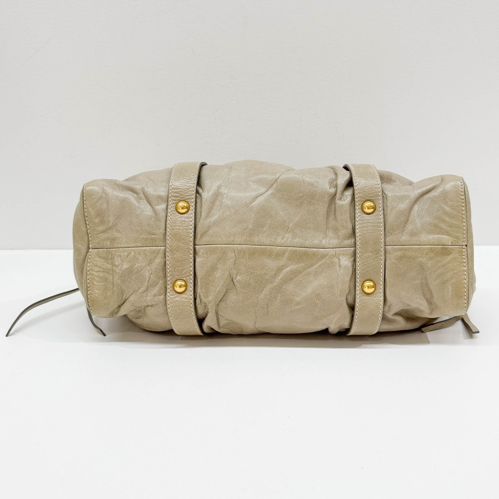 Vitello Sage Green Leather Two Way Bag