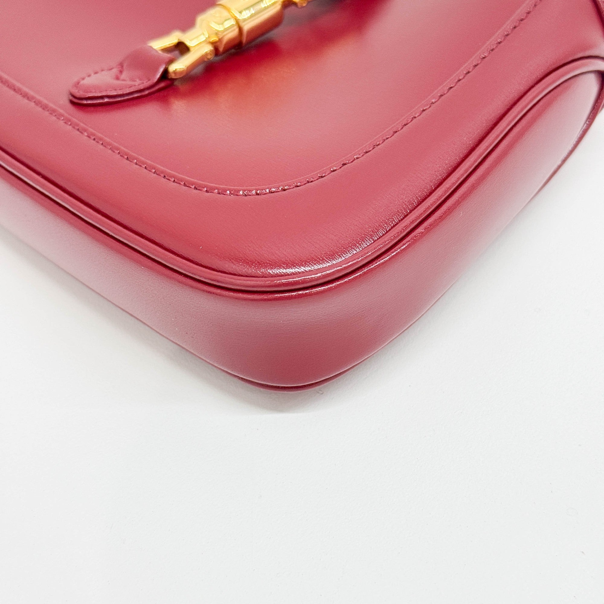 Mini Jackie Carmine Leather Hand Bag