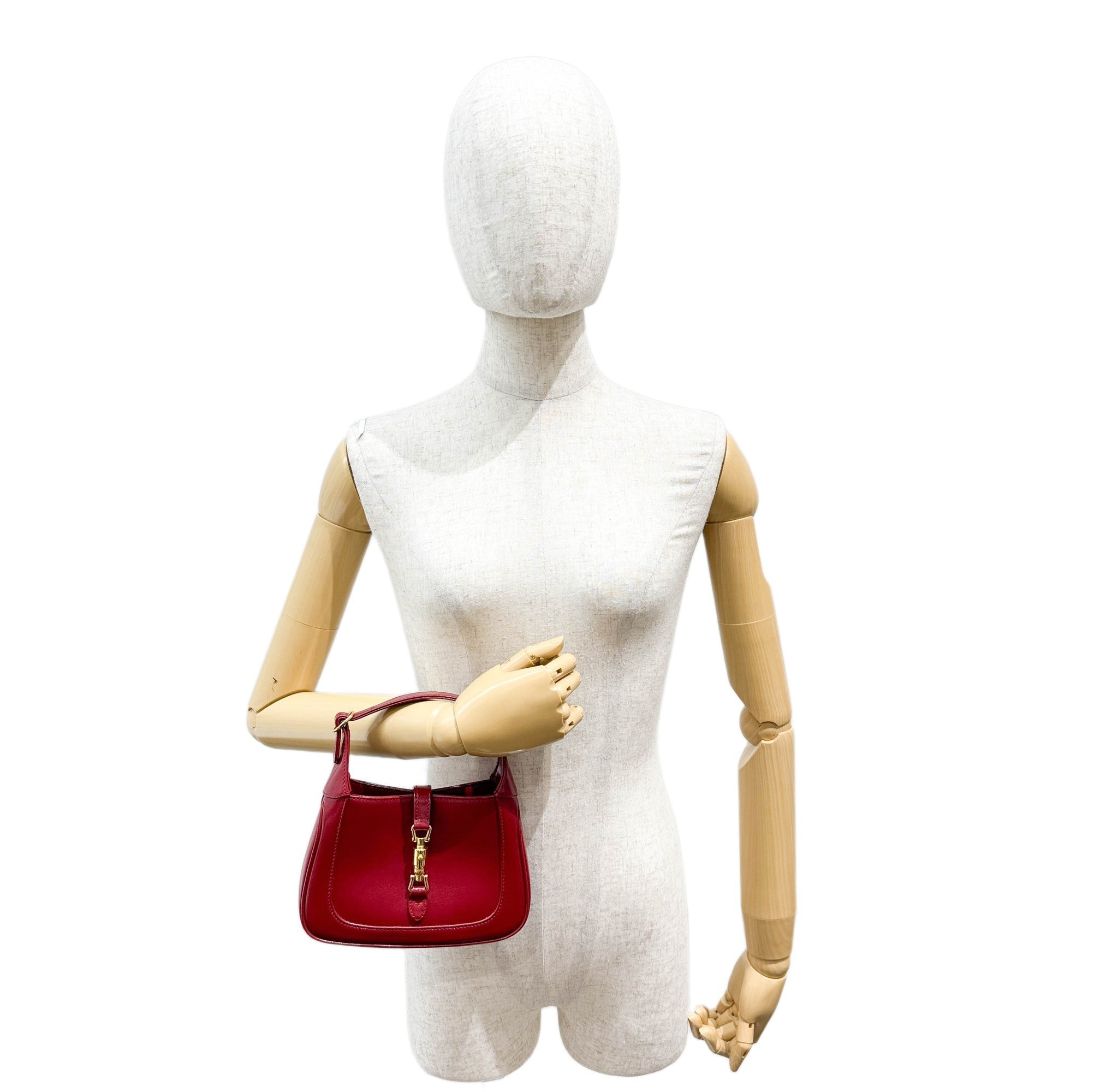 Mini Jackie Carmine Leather Hand Bag