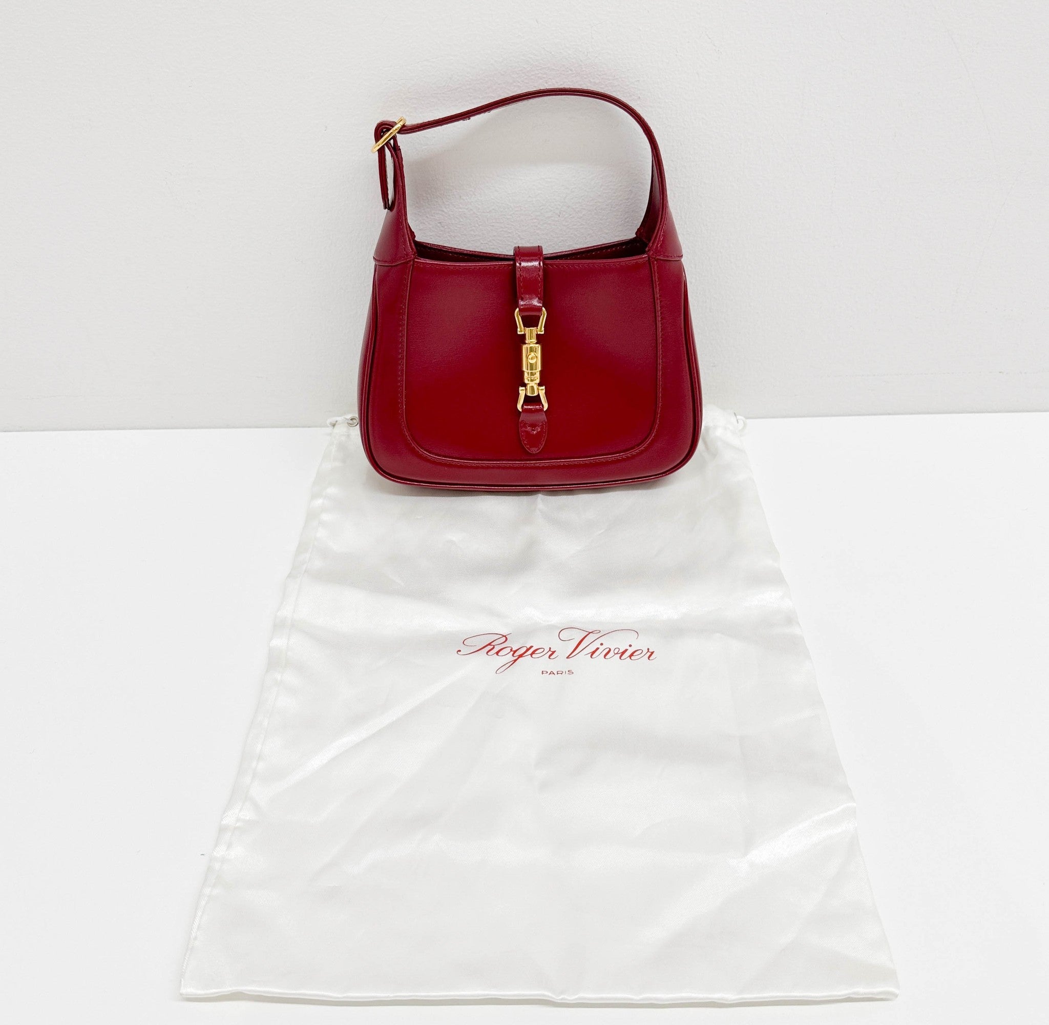 Mini Jackie Carmine Leather Hand Bag