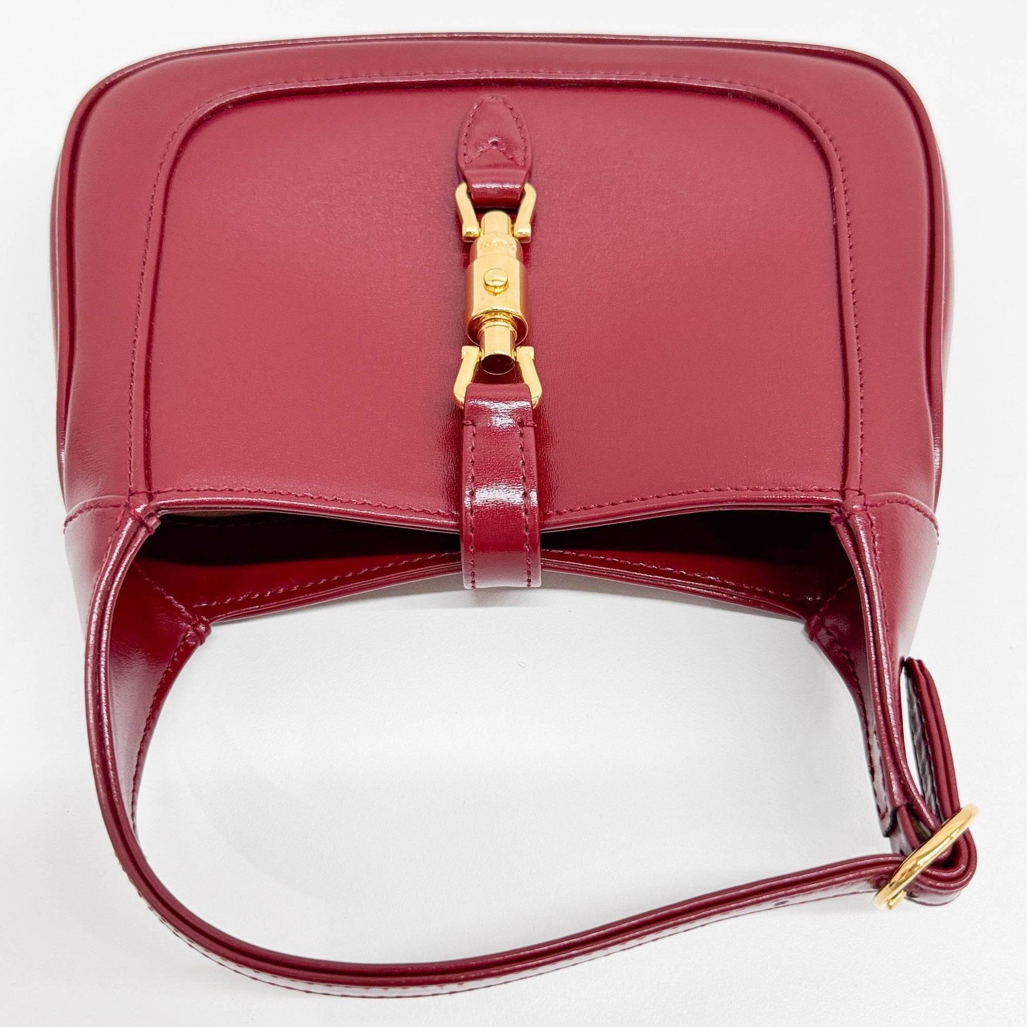 Mini Jackie Carmine Leather Hand Bag