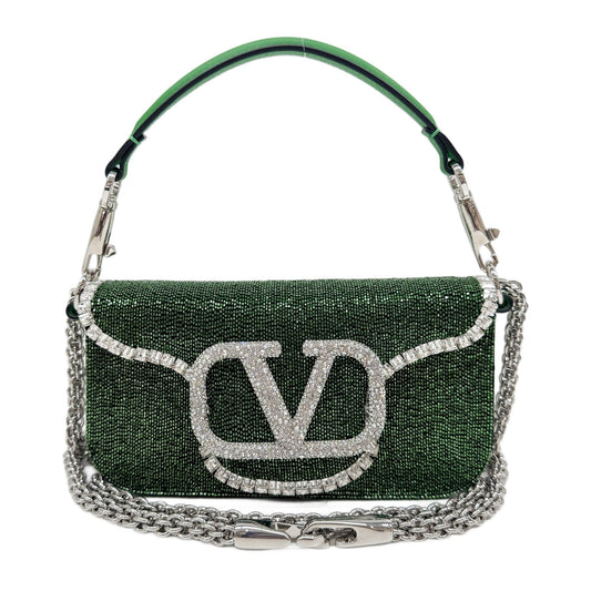 Loco Green Beaded & Rhinestone Three-Way Bag