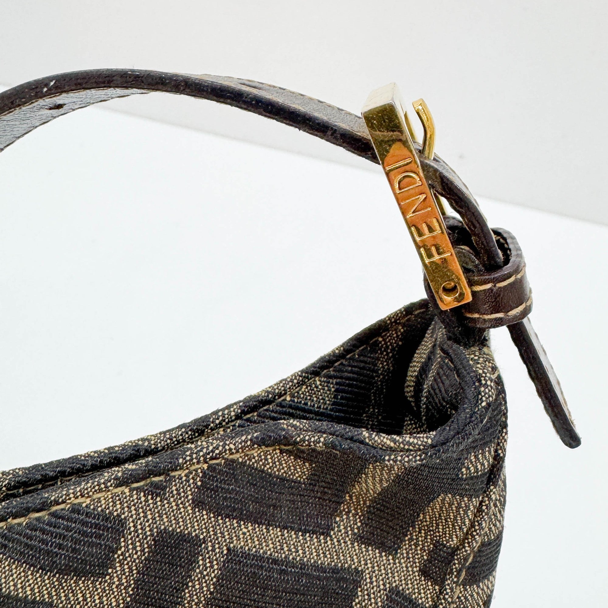 Brown Zucca Canvas Shoulder Bag
