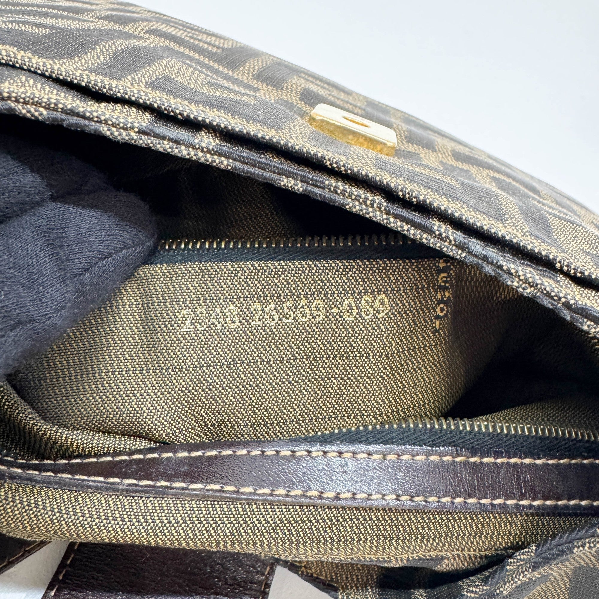 Brown Zucca Canvas Shoulder Bag