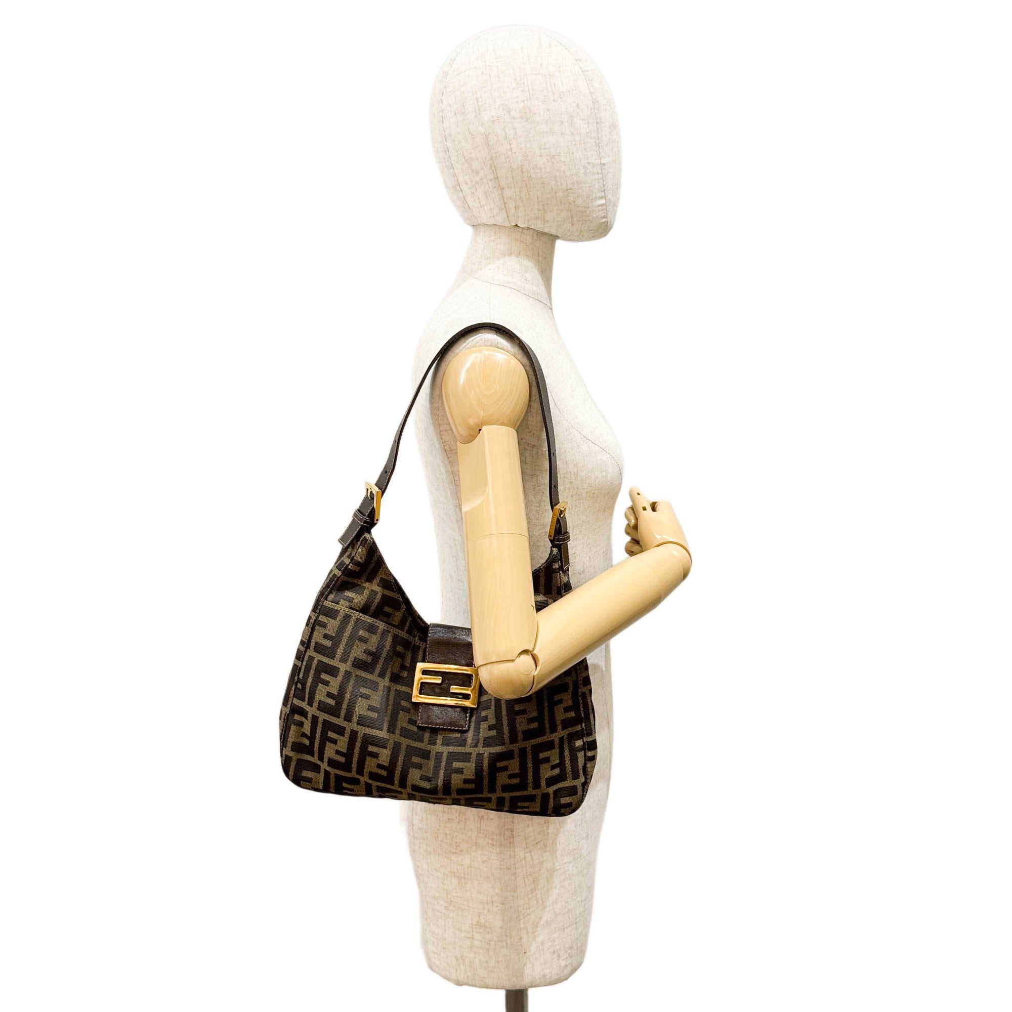 Brown Zucca Canvas Shoulder Bag