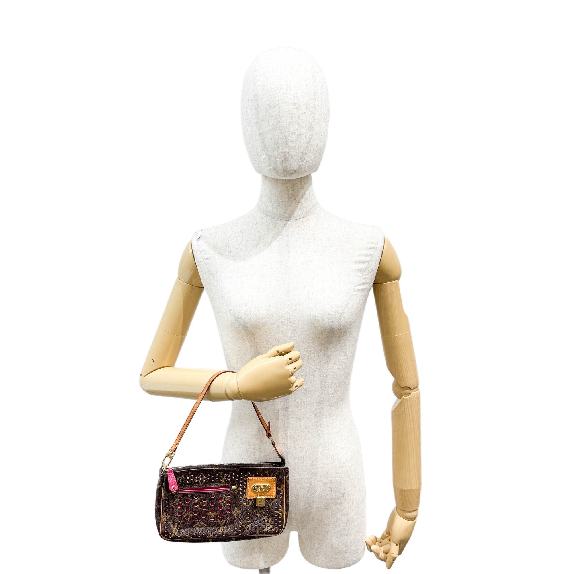 Pochette Accessoir Holes Brown Monogram Canvas Shoulder Bag