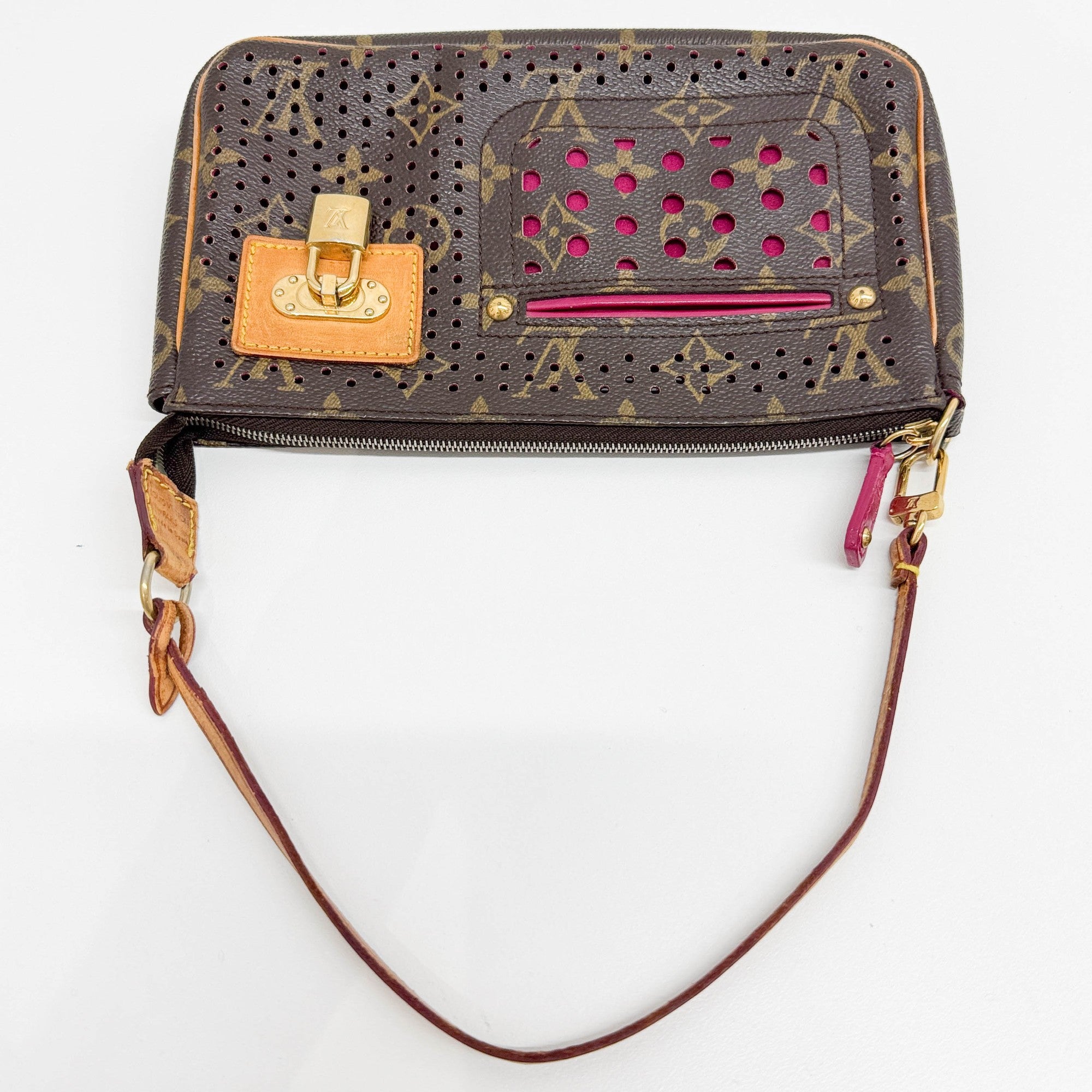 Pochette Accessoir Holes Brown Monogram Canvas Shoulder Bag