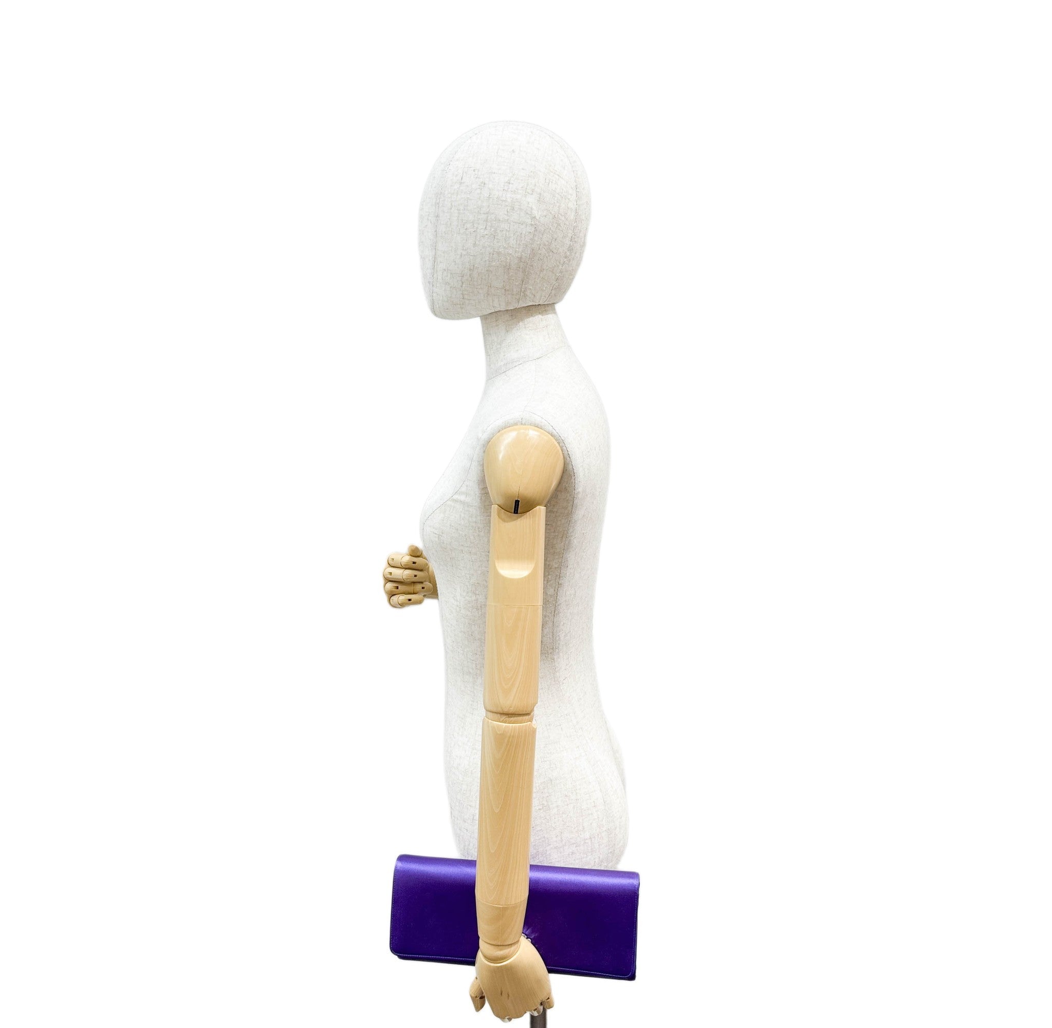 Rhinestone Violet Satin Clutch Bag