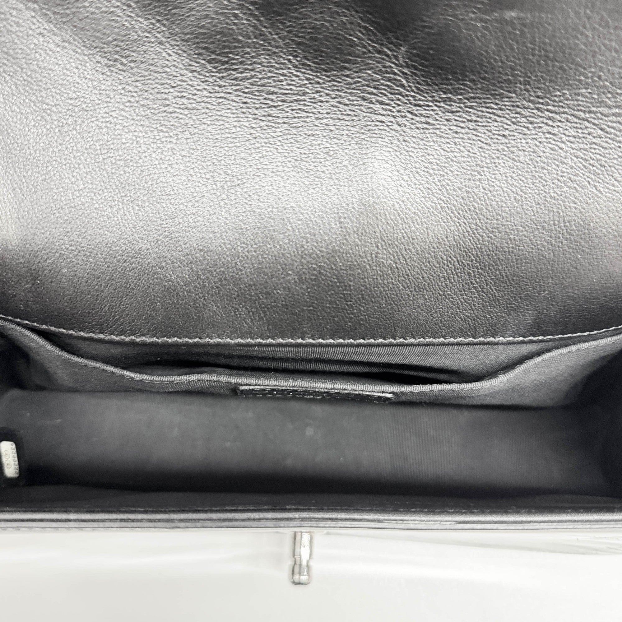 Boy Matelasse Black Patent Leather Shoulder Bag