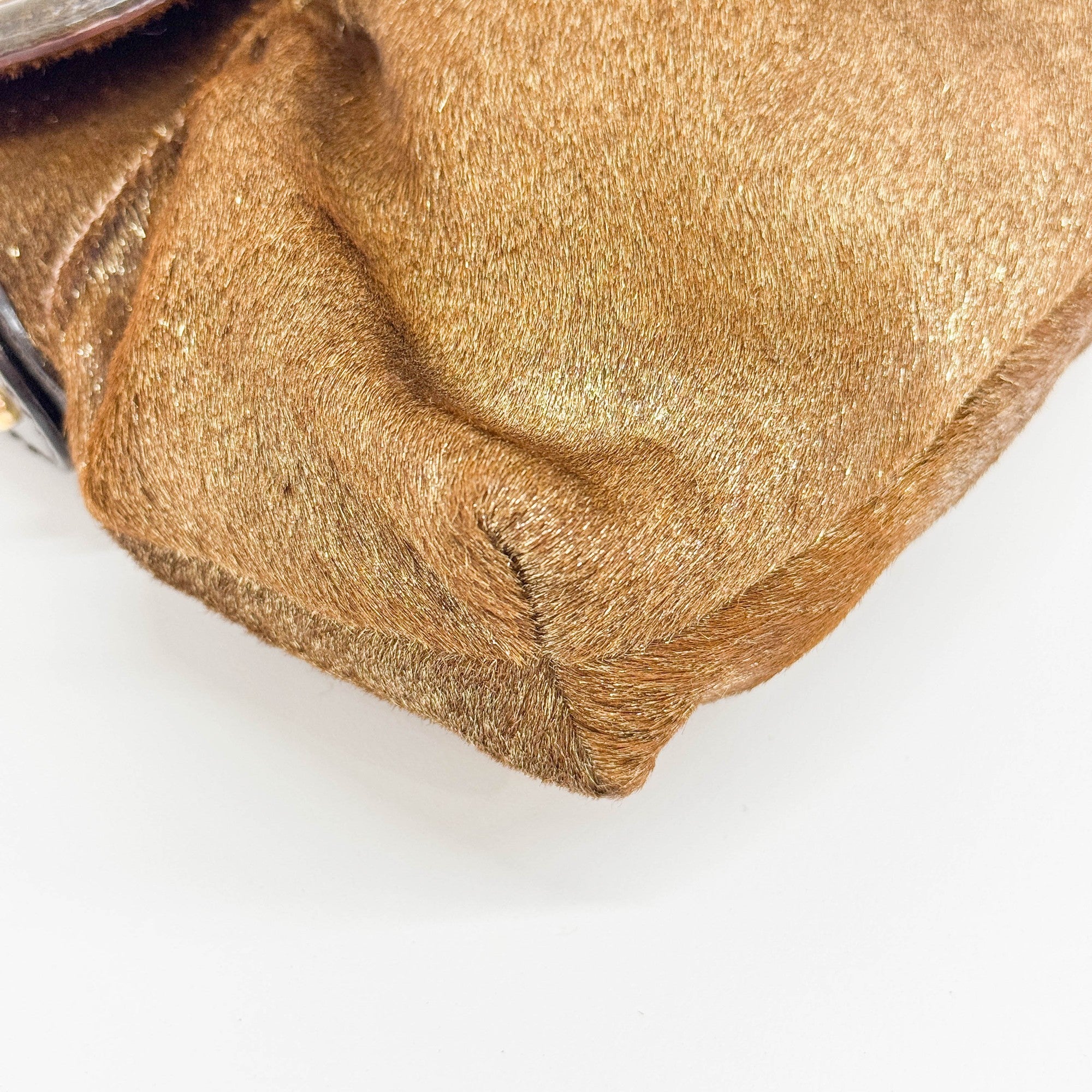 Chef Brown Sparkly Pony Hair Shoulder Bag