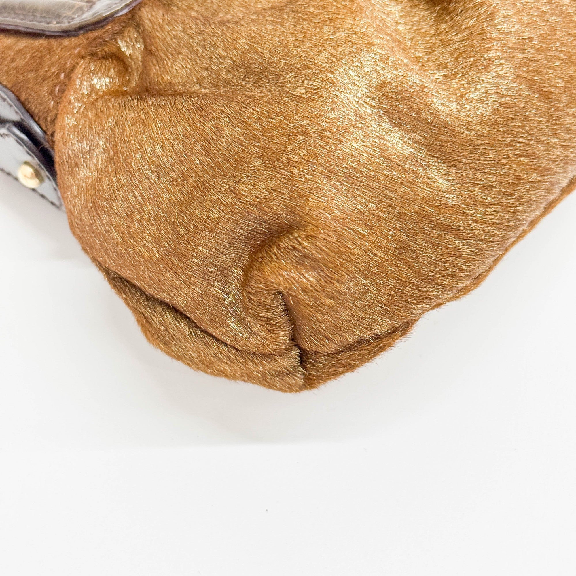 Chef Brown Sparkly Pony Hair Shoulder Bag