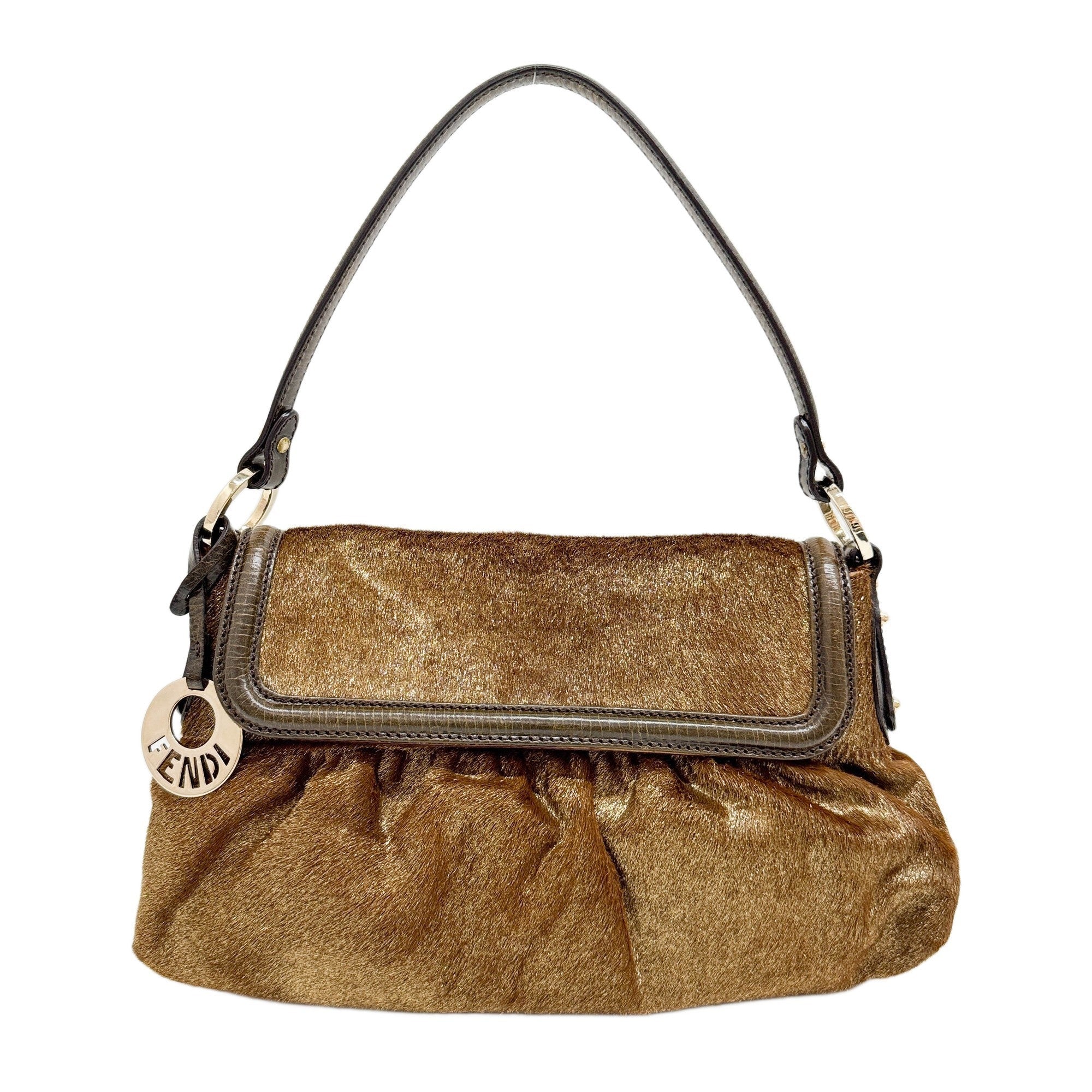 Chef Brown Sparkly Pony Hair Shoulder Bag