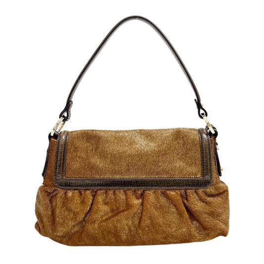 Chef Brown Sparkly Pony Hair Shoulder Bag