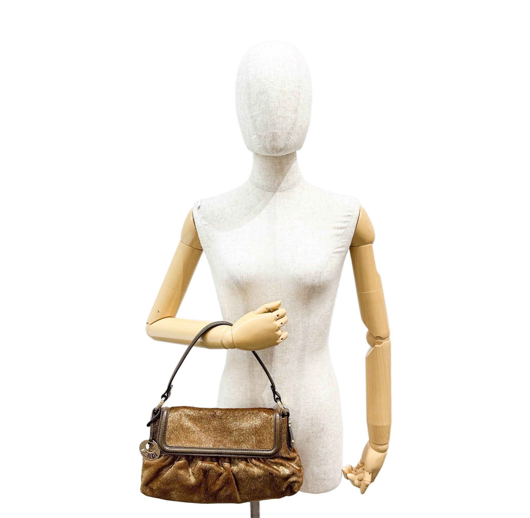 Chef Brown Sparkly Pony Hair Shoulder Bag