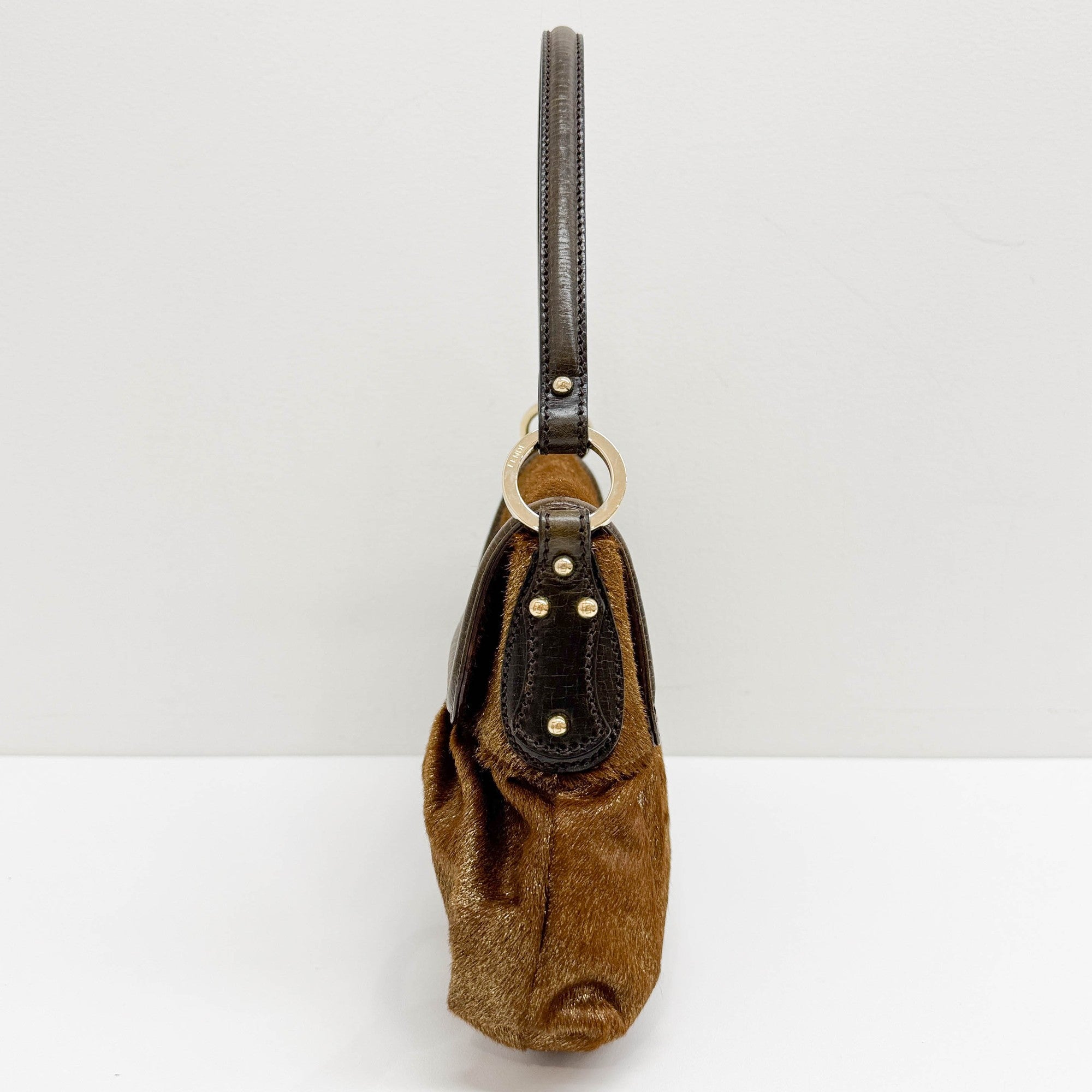 Chef Brown Sparkly Pony Hair Shoulder Bag