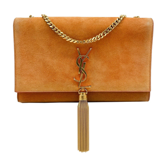 Kate Orange Suede Shoulder Bag