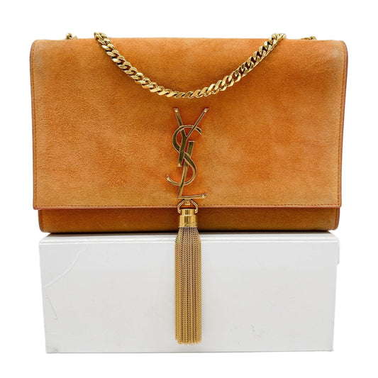 Kate Orange Suede Shoulder Bag