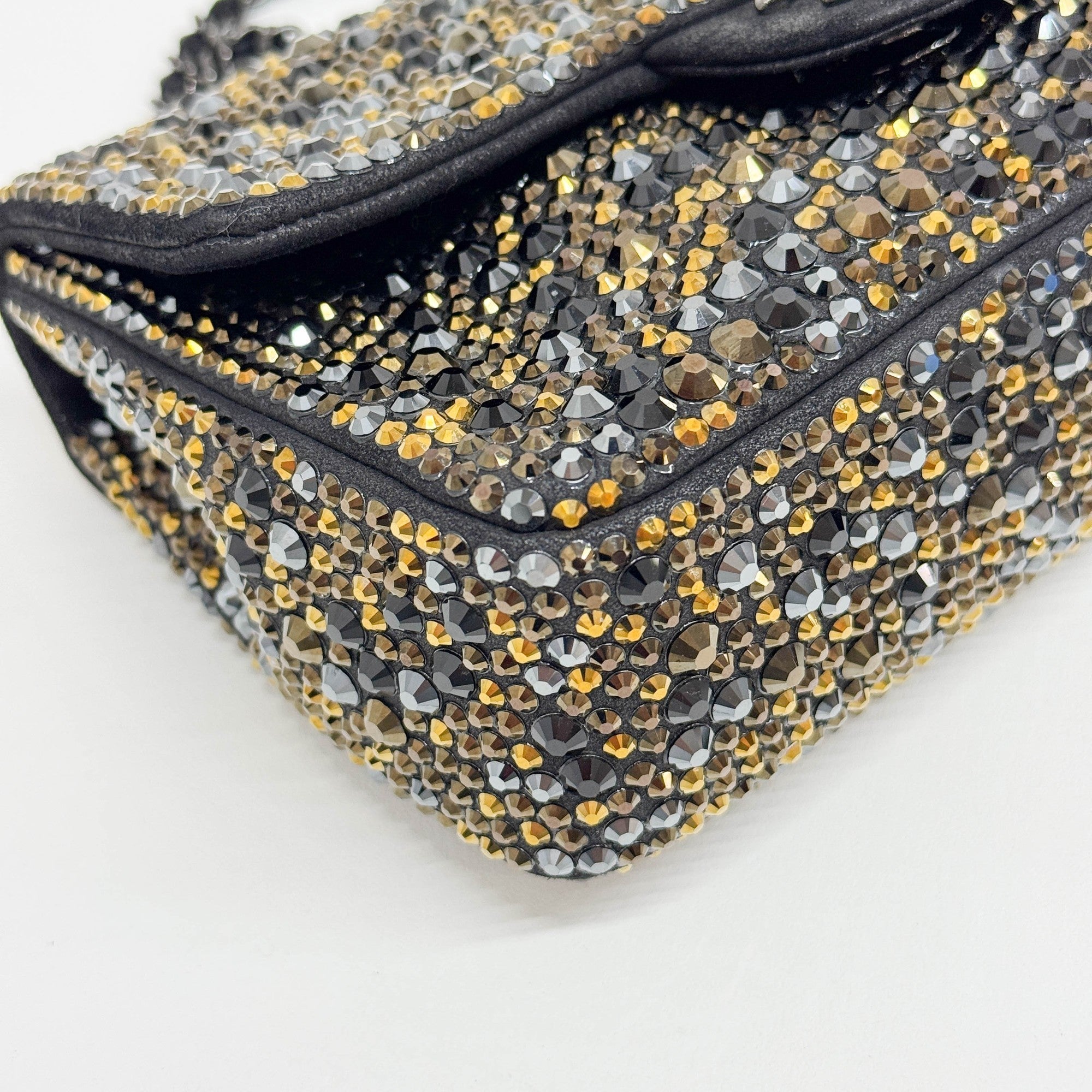 Mini Classic Flap Embellished Black Leather Shoulder Bag
