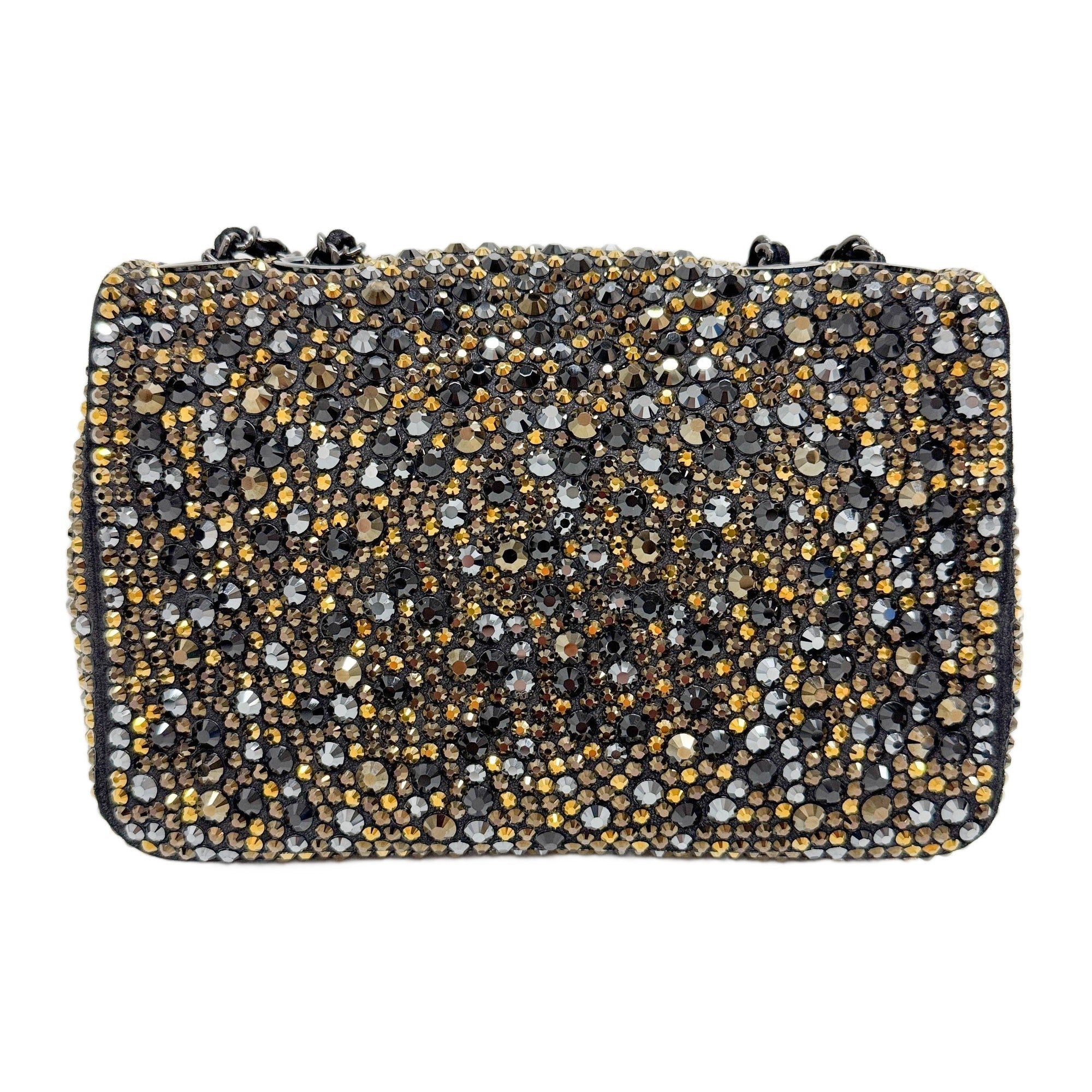 Mini Classic Flap Embellished Black Leather Shoulder Bag